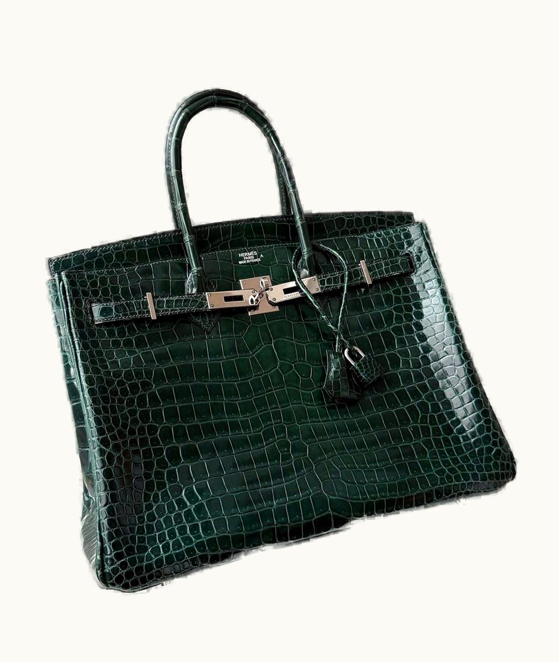 Hermès Birkin 35cm - Vert Fonce - Clemence - Retourne - Palladium (PHW)