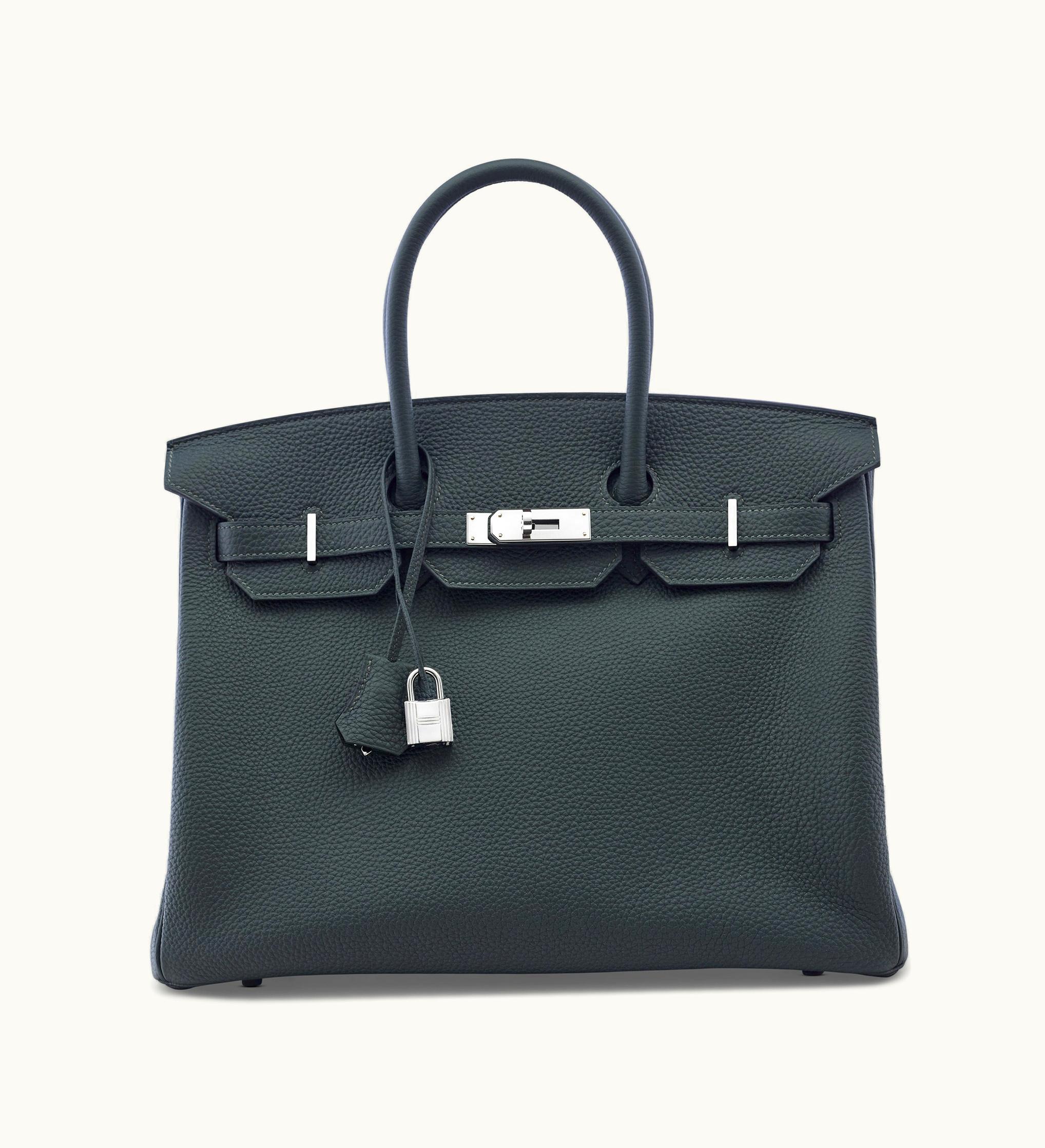 Hermès Birkin 35cm - Vert Anglais - Clemence - Retourne - Palladium (PHW)