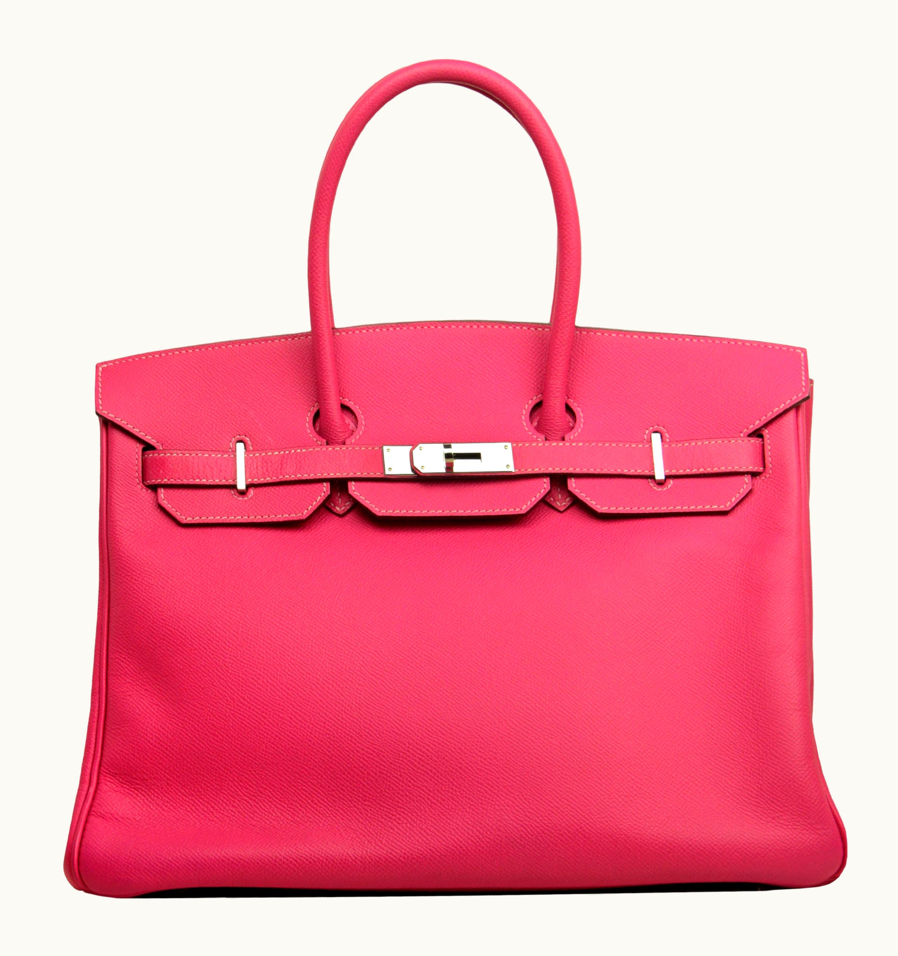Hermès Birkin 35cm - Rose Tyrien - Swift - Retourne - Palladium (PHW)