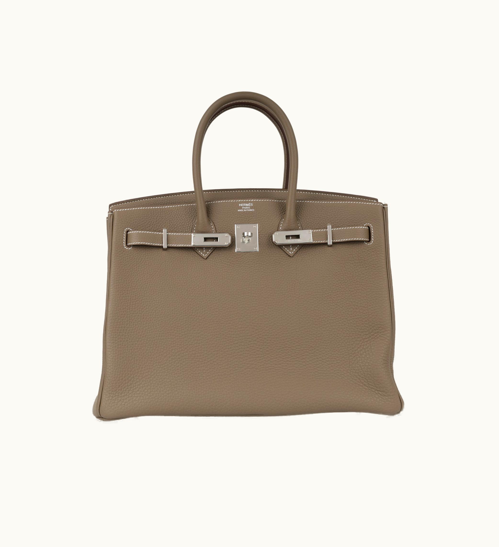 Hermès Birkin 35cm - Etoupe - Clemence - Sellier - Palladium (PHW)