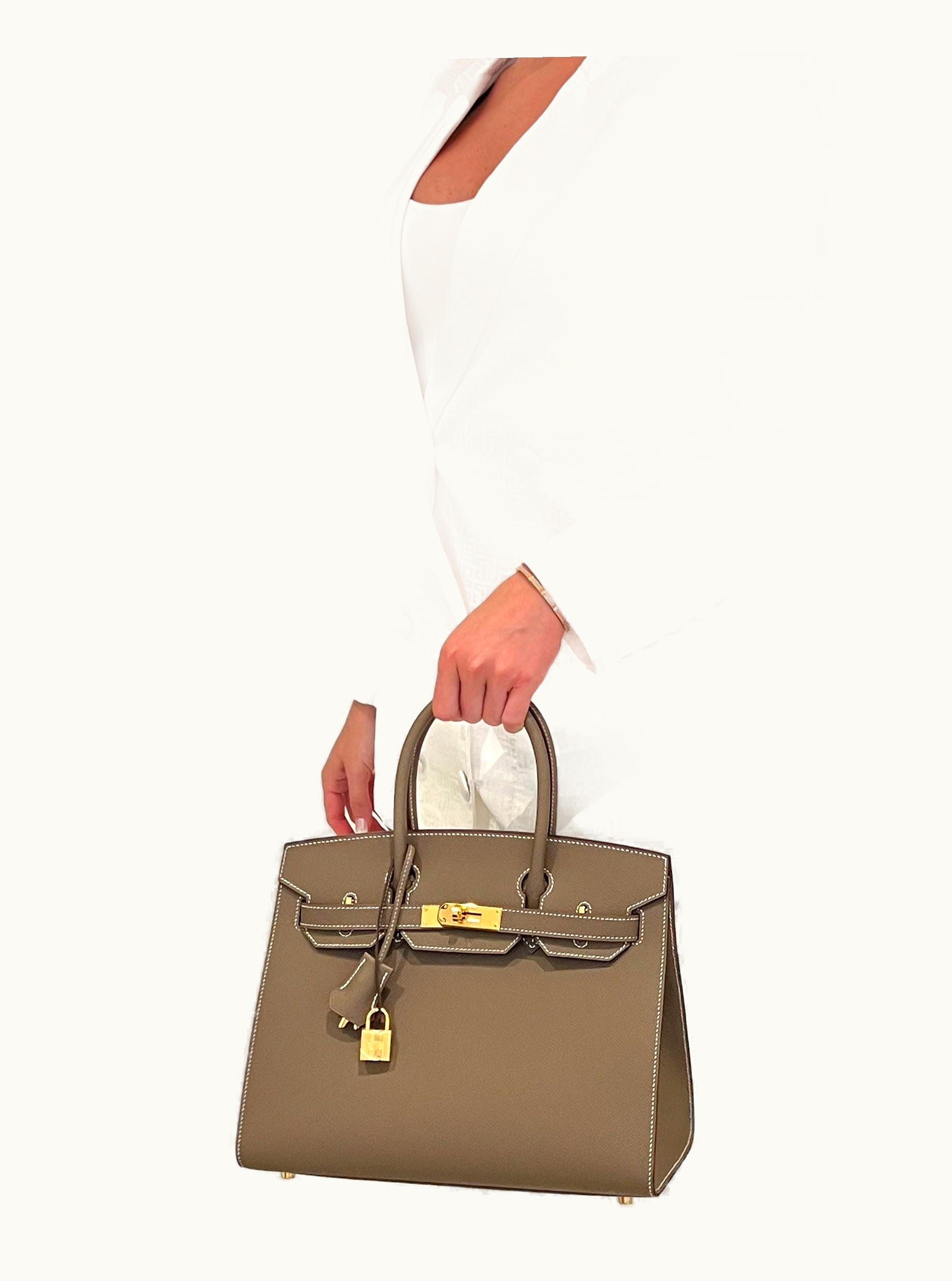 Hermès Birkin 35cm - Etoupe - Epsom - Sellier - Gold (GHW)