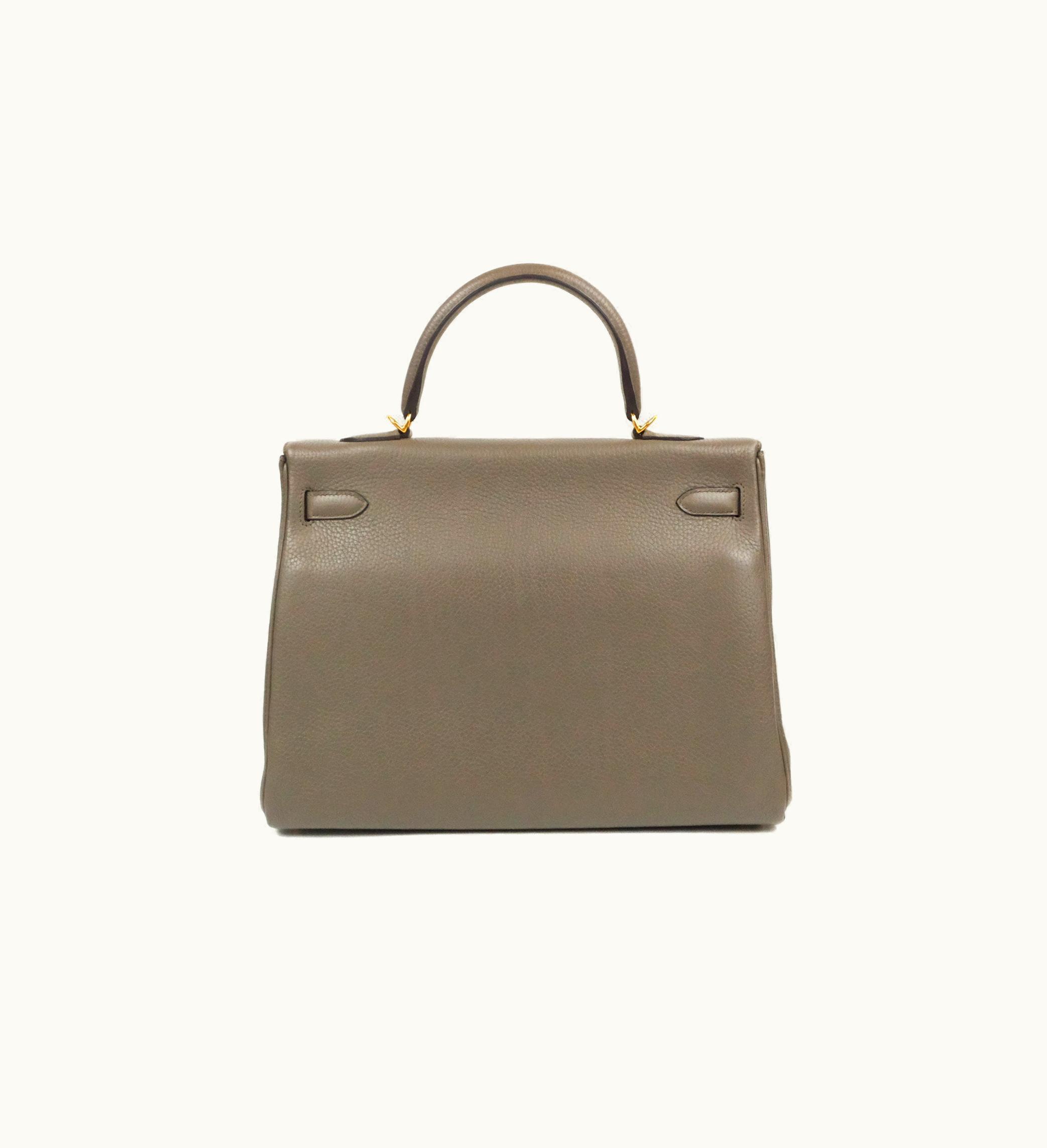 Hermès Birkin 35cm - Etain - Togo - Retourne - Gold (GHW)