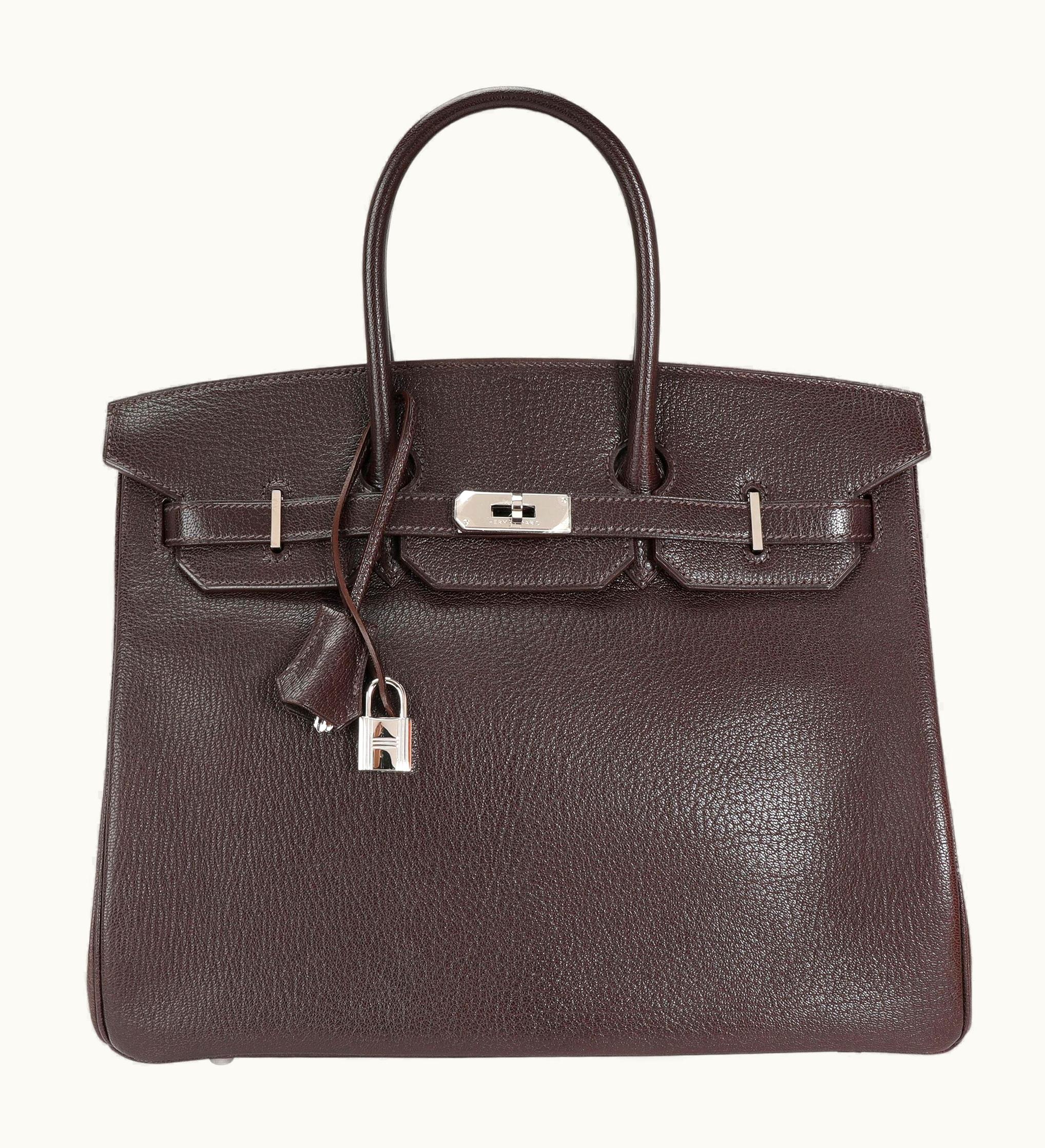 Hermès Hermès Birkin 35cm - Chocolat - Swift - Retourne - Palladium (PHW)