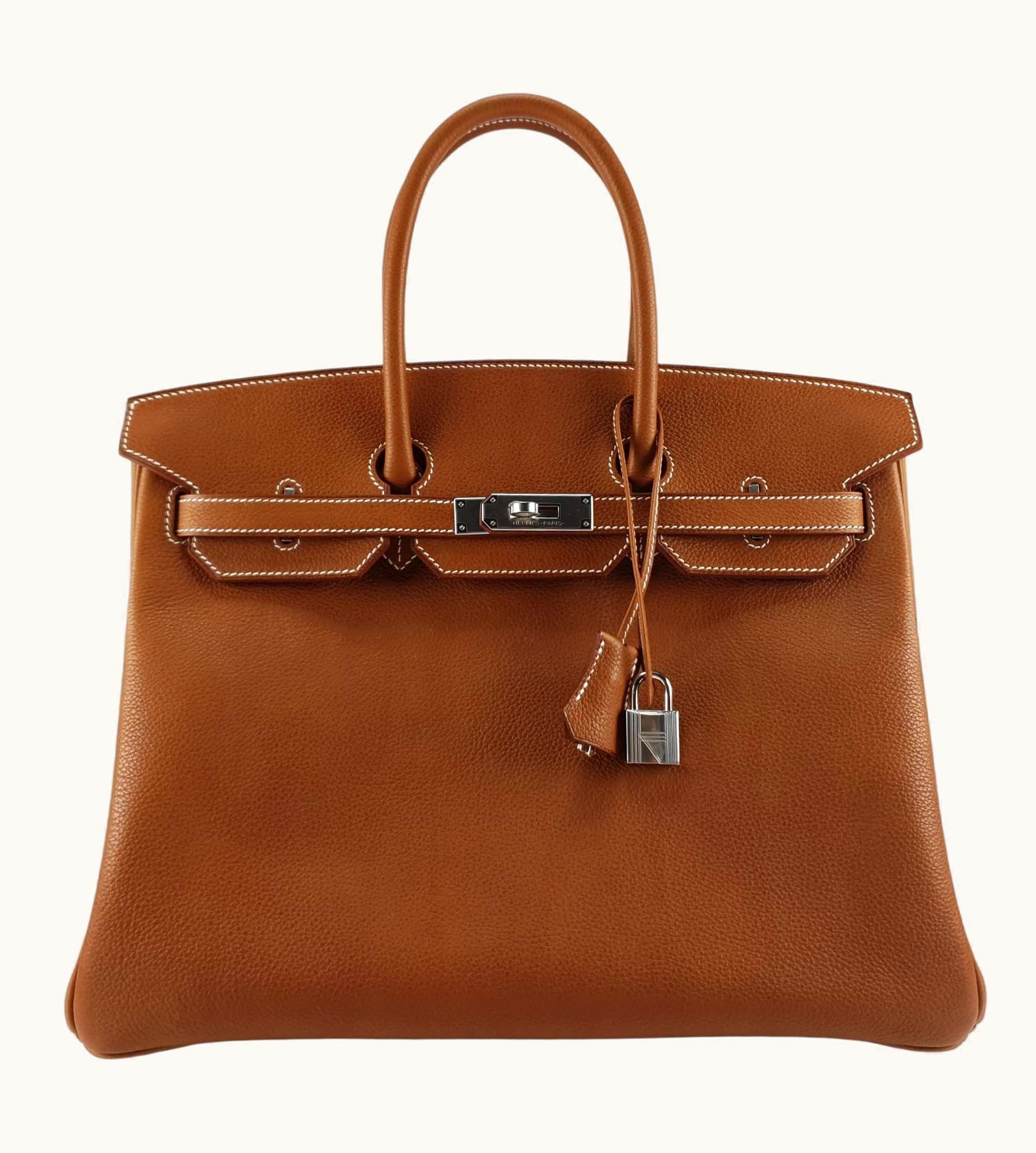 Hermès Hermès Birkin 35cm - Barenia Faubourg Fauve - Togo - Retourne - Palladium (PHW)