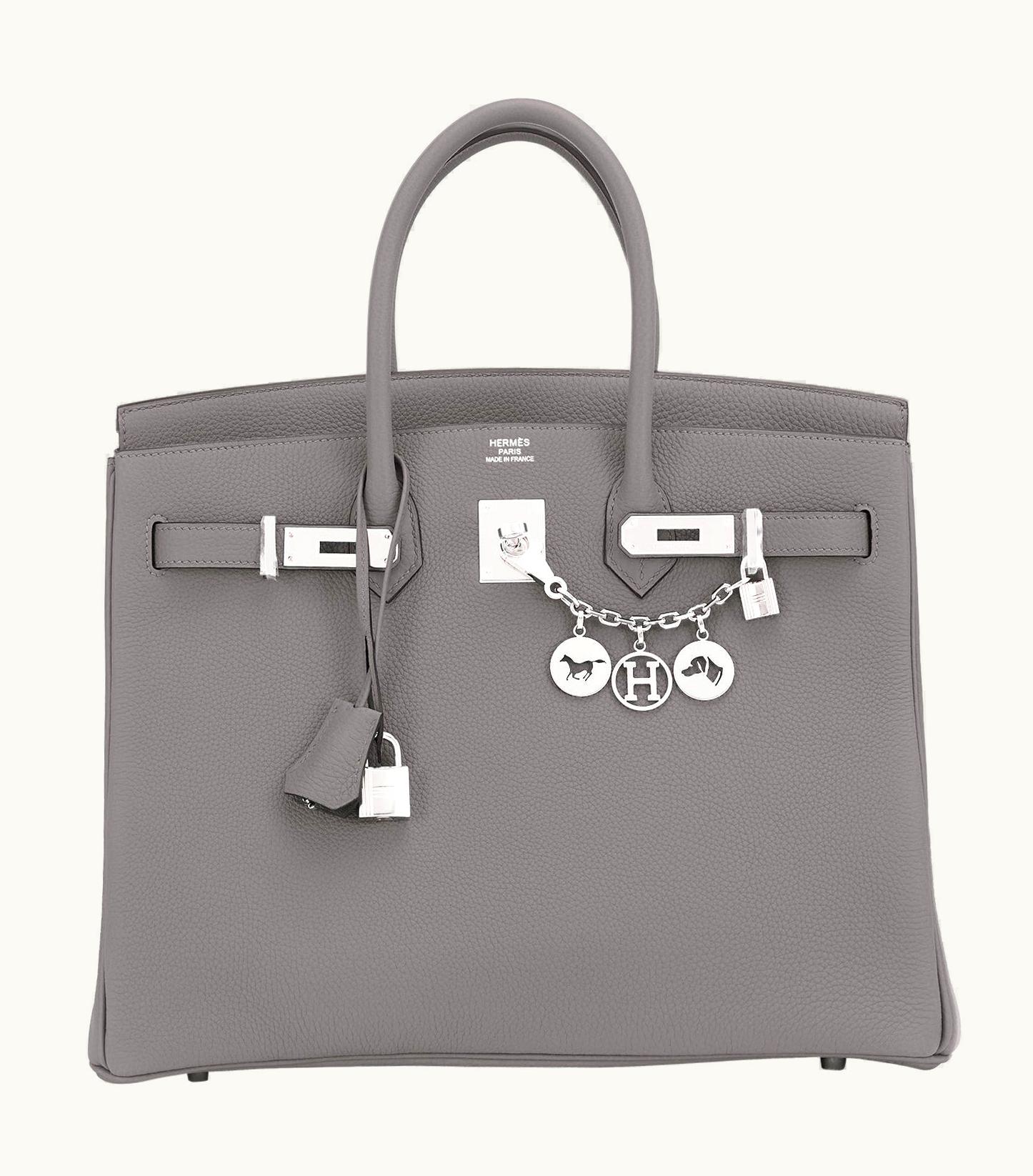 Hermès Hermès Birkin 35cm - Gris Meyer - Clemence - Sellier - Palladium (PHW)