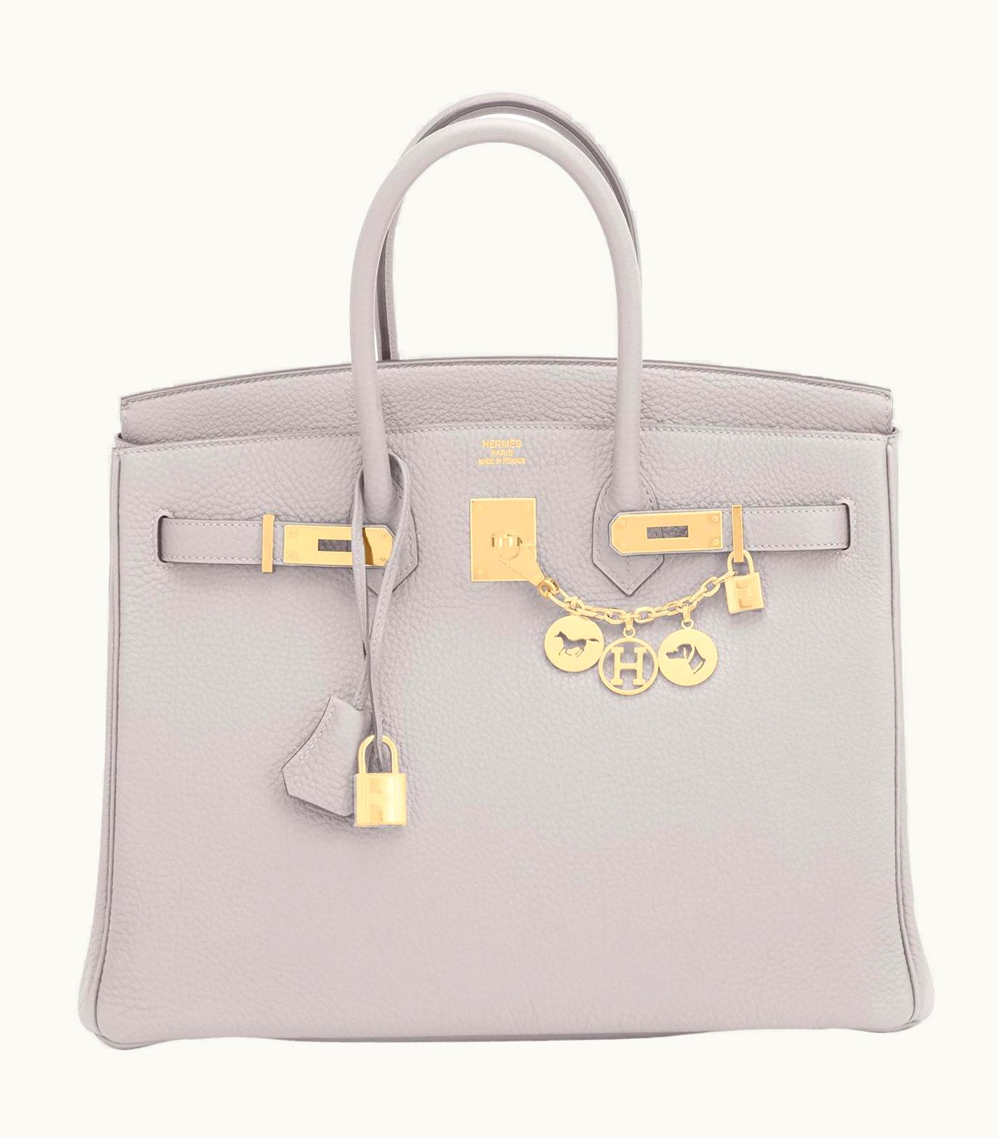 Hermès Birkin 35cm - Gris Perle - Clemence - Sellier - Gold (GHW)