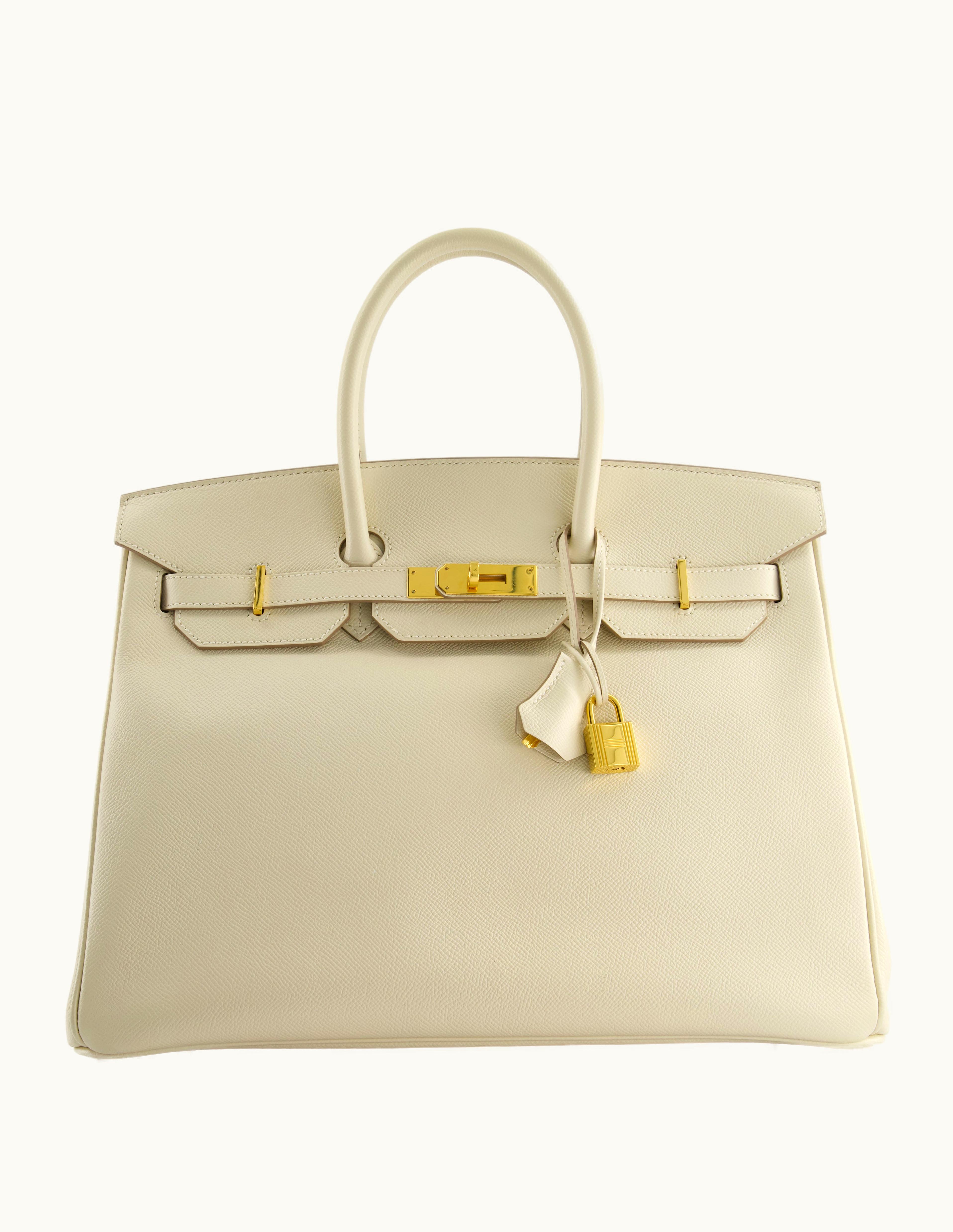 Hermès Birkin 35cm - Craie - Togo - Retourne - Gold (GHW)