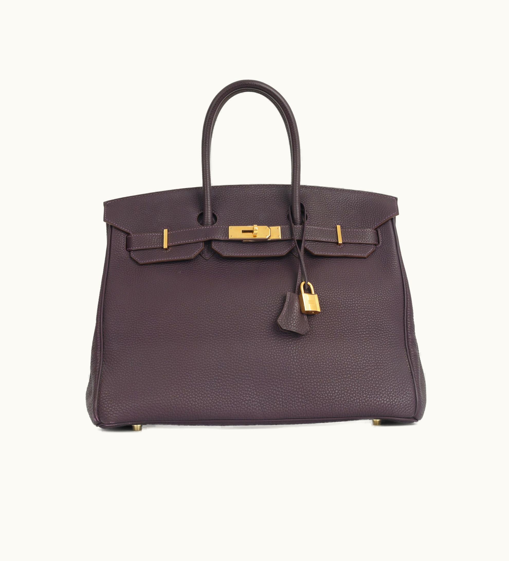 Hermès Hermès Birkin 35cm - Raisin - Togo - Retourne - Gold (GHW)