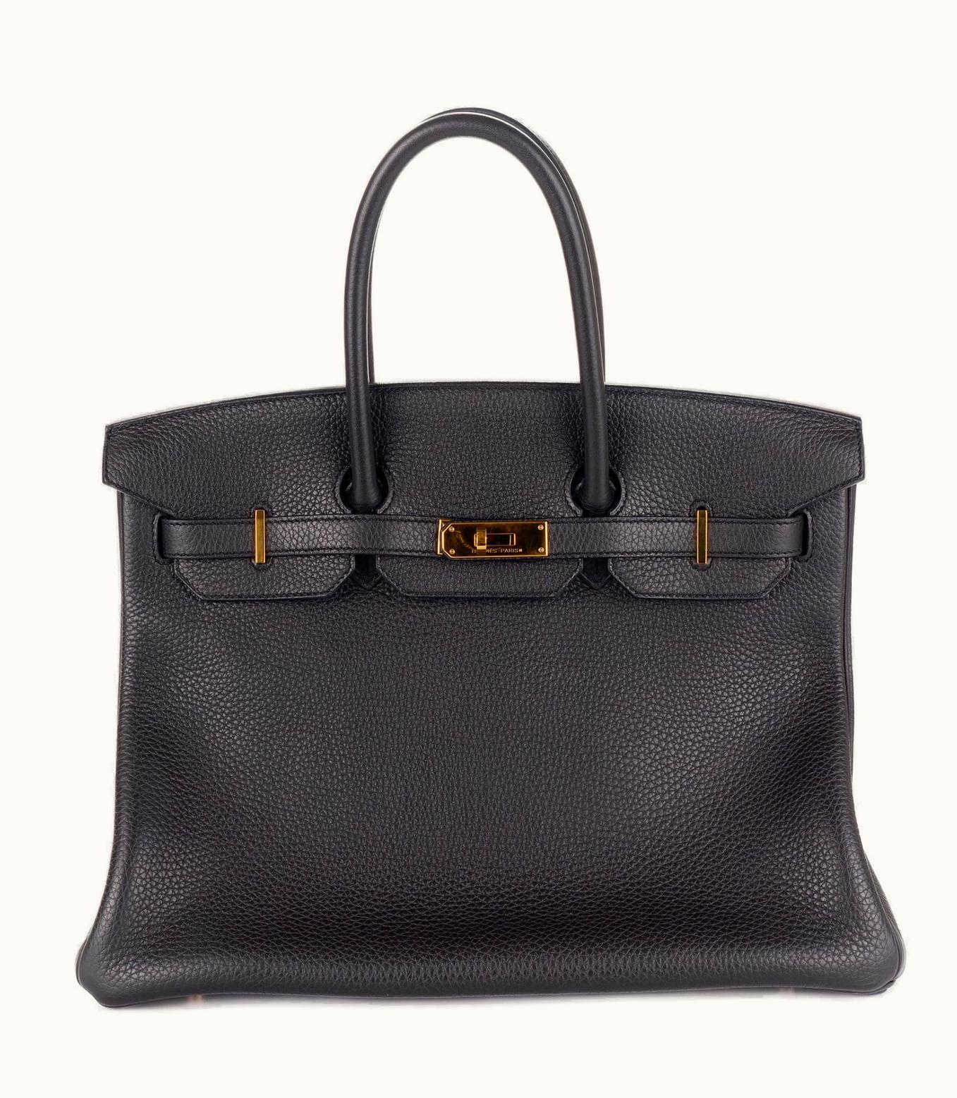 Hermès Hermès Birkin 35cm - Noir - Clemence - Sellier - Gold (GHW)