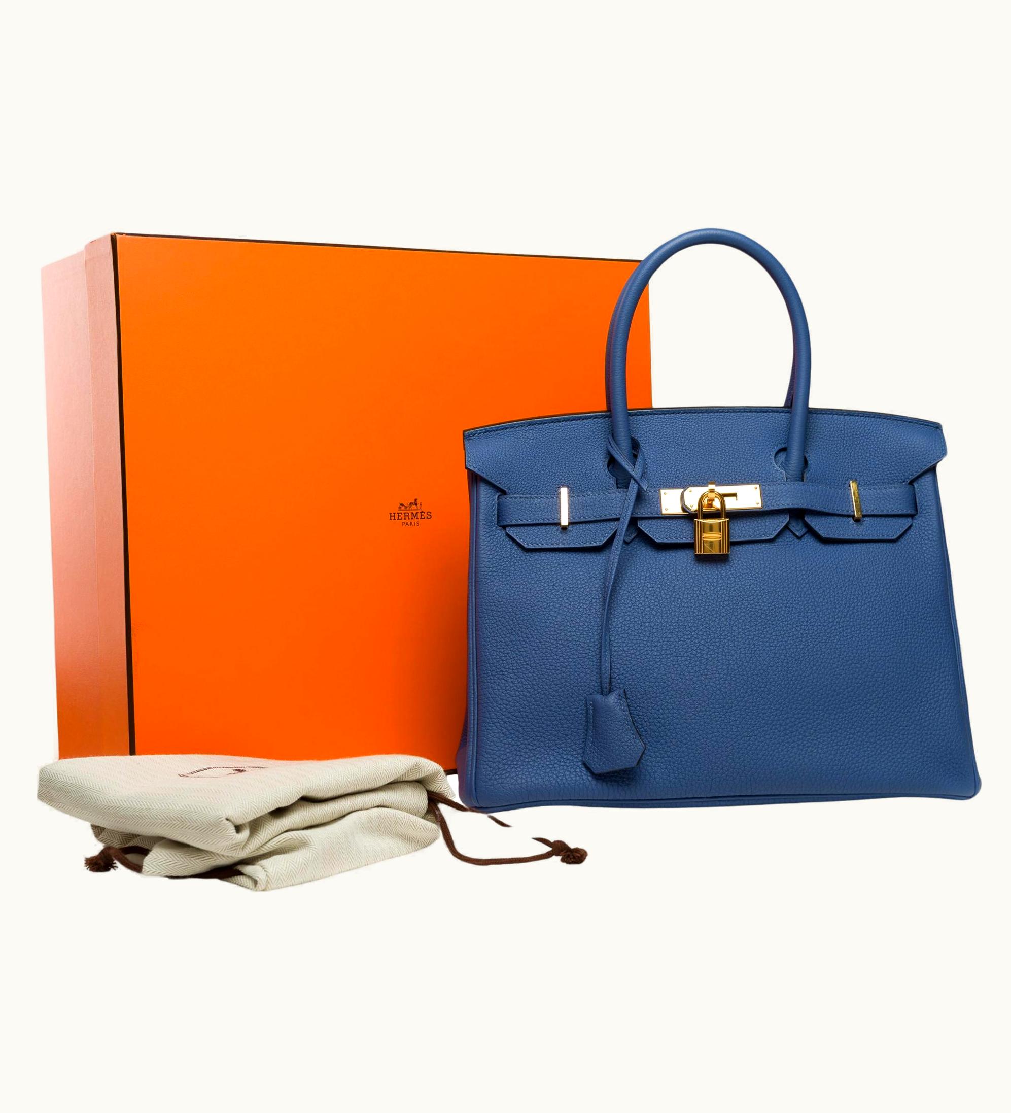 Hermès Hermès Birkin 40cm - Bleu Brighton - Swift - Retourne - Gold (GHW)