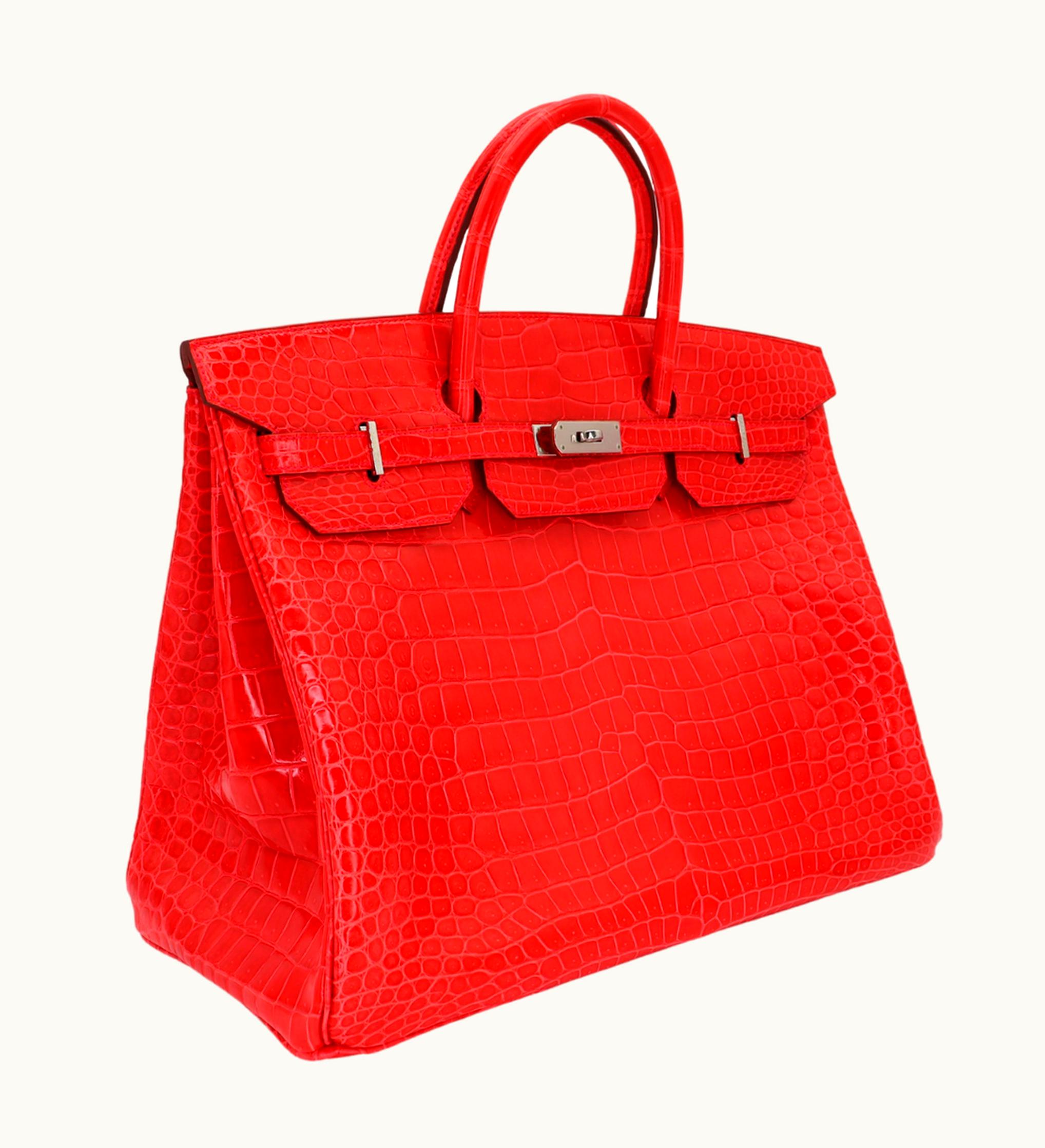 Hermès Hermès Birkin 40cm - Geranium - Togo - Retourne - Palladium (PHW)