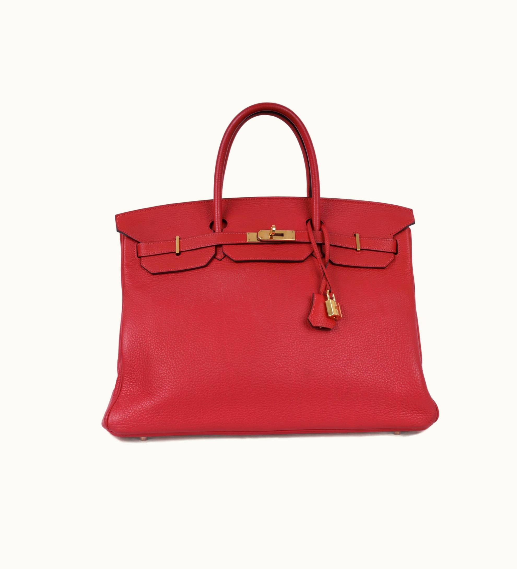 Hermès Hermès Birkin 40cm - Rouge Garance - Clemence - Retourne - Gold (GHW)