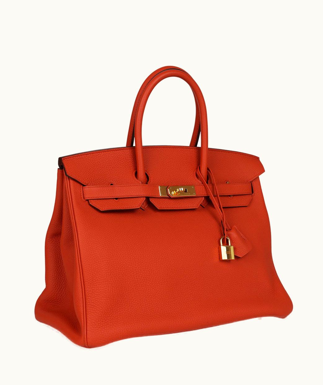 Hermès Hermès Birkin 40cm - Feu - Togo - Sellier - Gold (GHW)