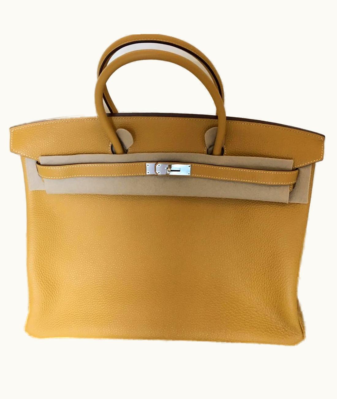 Hermès Hermès Birkin 40cm - Curry - Clemence - Retourne - Palladium (PHW)