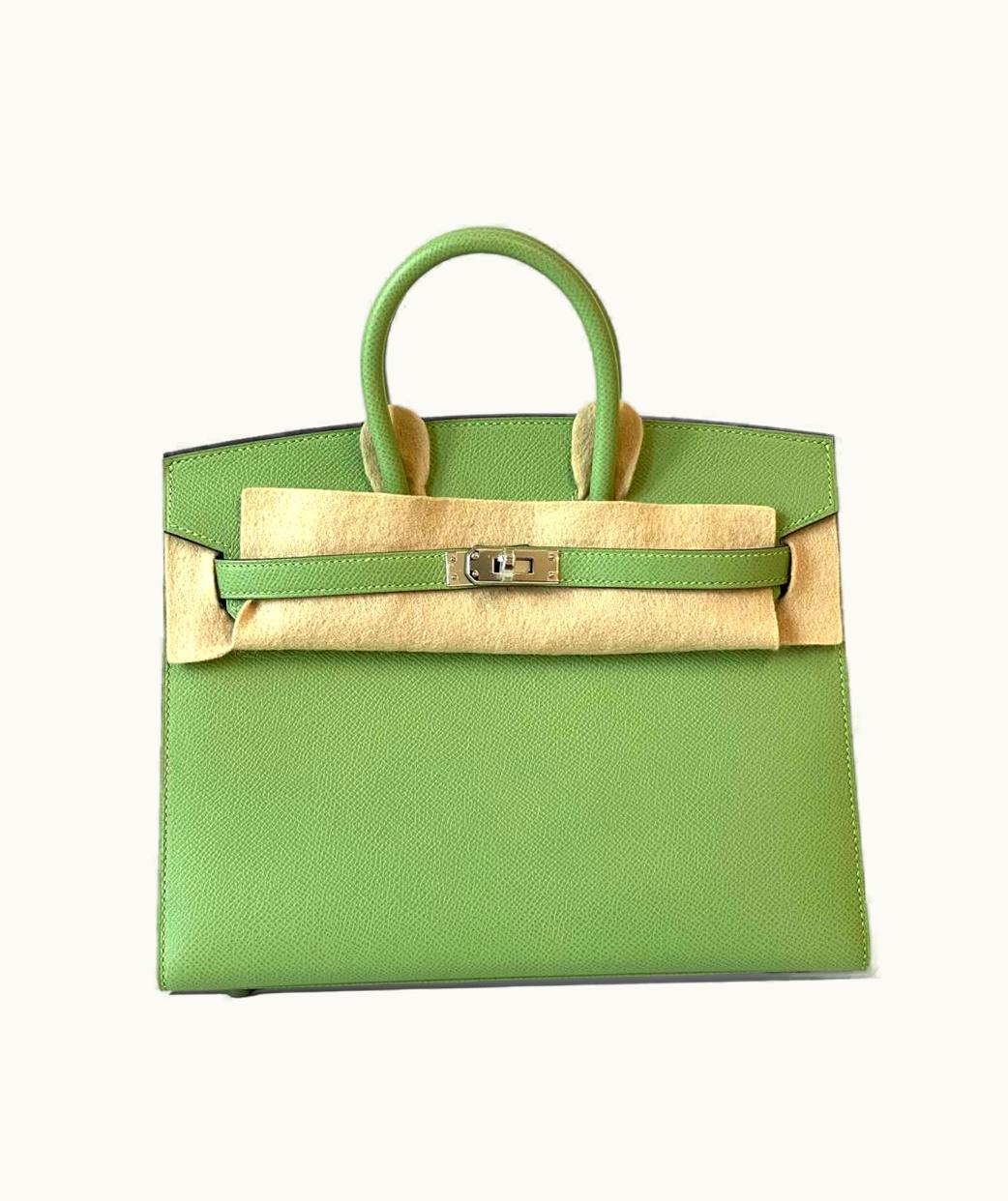 Hermès Hermès Birkin 40cm - Vert Criquet - Clemence - Sellier - Palladium (PHW)