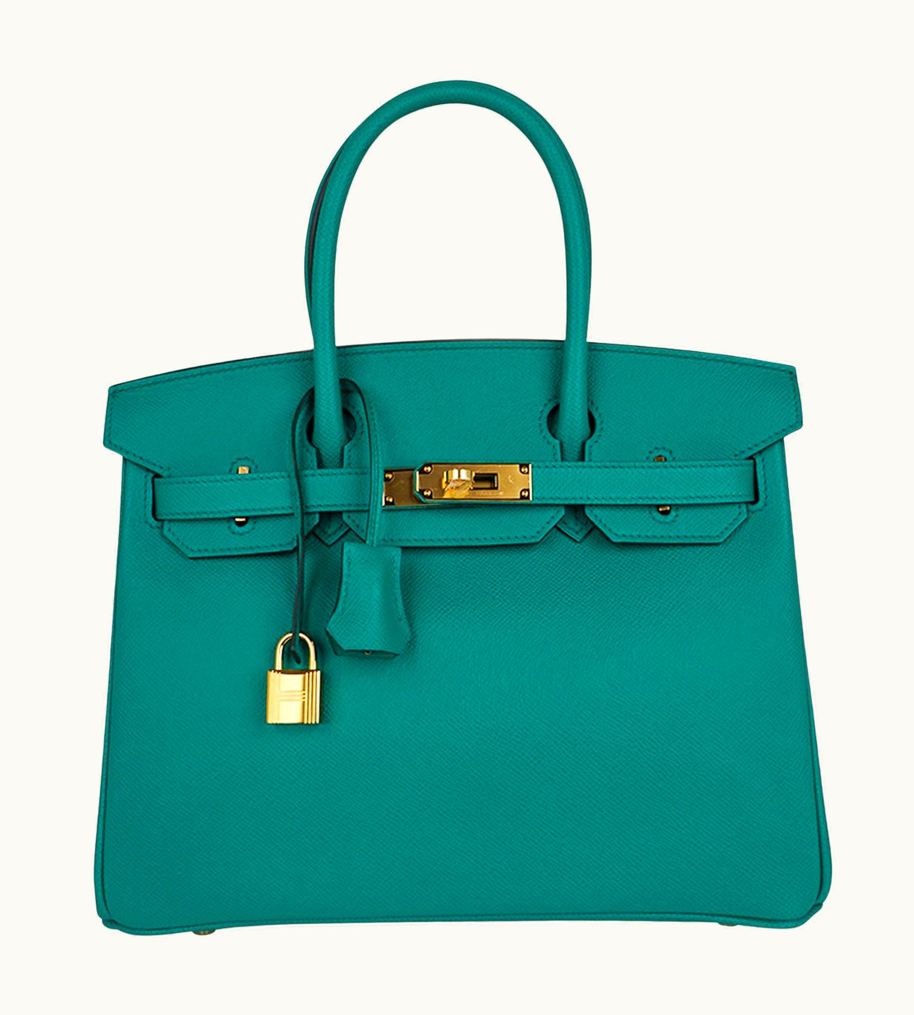 Hermès Hermès Birkin 40cm - Vert Jade - Clemence - Sellier - Gold (GHW)