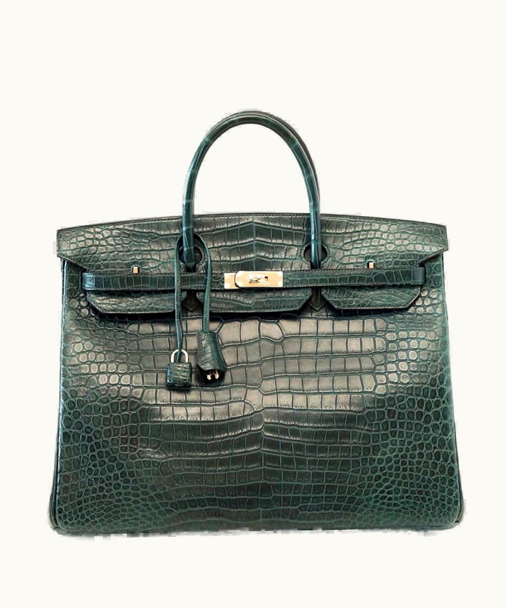 Hermès Hermès Birkin 40cm - Vert Fonce - Togo - Retourne - Palladium (PHW)