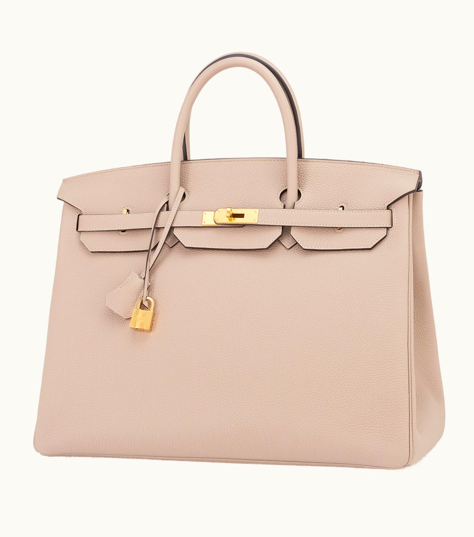 Hermès Hermès Birkin 40cm - Gris Tourterelle - Swift - Retourne - Gold (GHW)