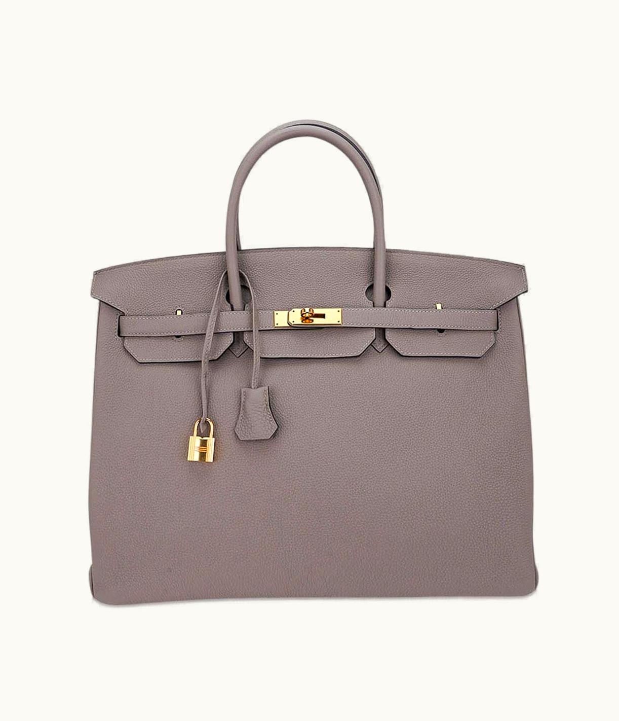Hermès Hermès Birkin 40cm - Gris Asphalte - Swift - Retourne - Gold (GHW)