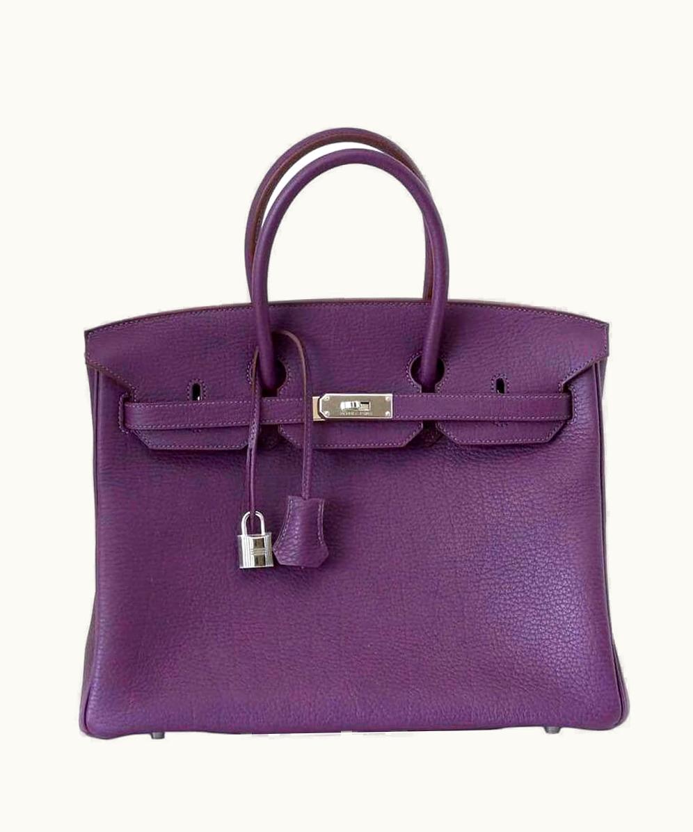 Hermès Hermès Birkin 40cm - Cassis - Clemence - Retourne - Palladium (PHW)