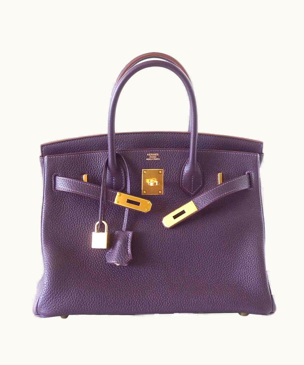 Hermès Hermès Birkin 40cm - Raisin - Clemence - Retourne - Gold (GHW)