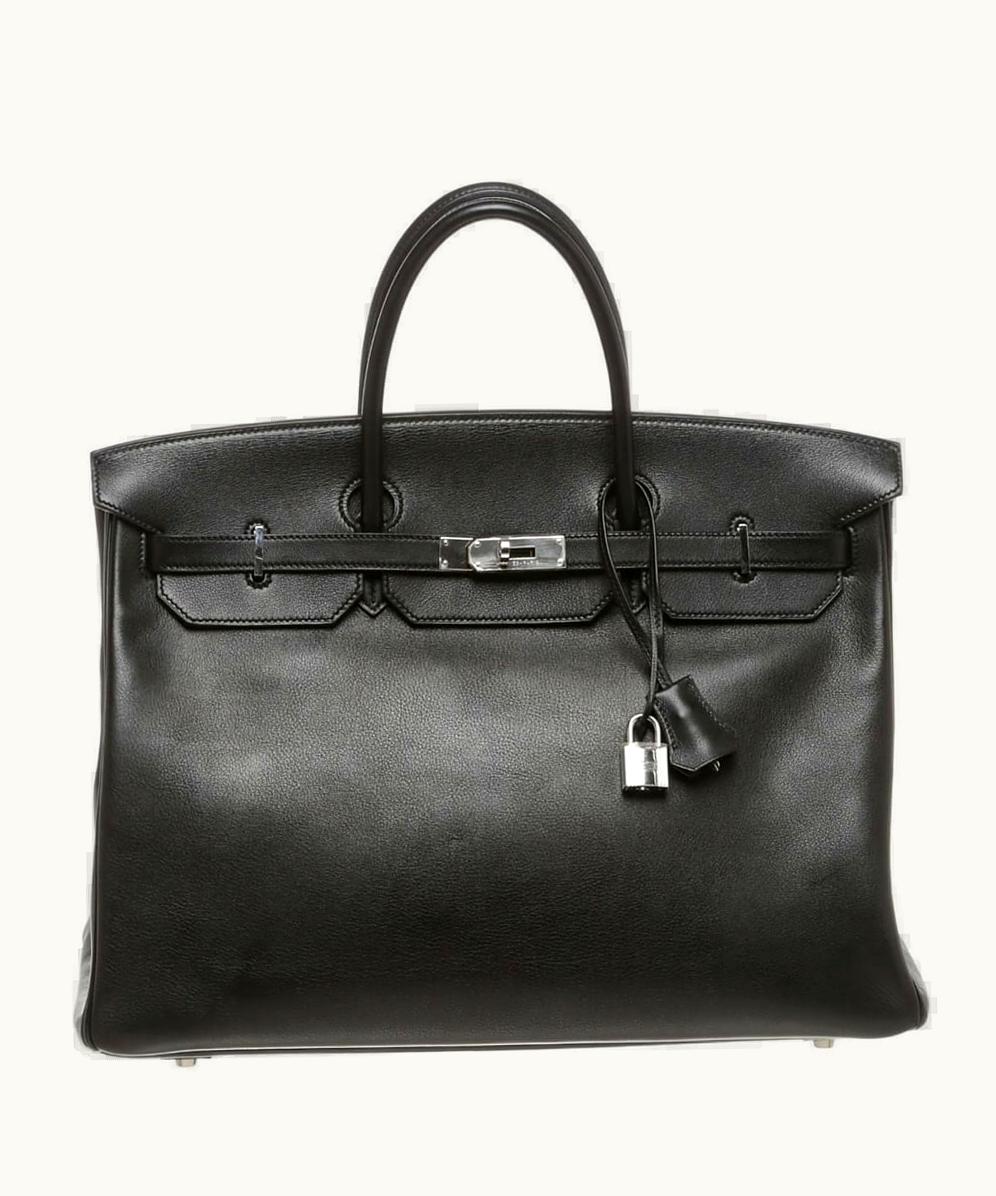 Hermès Hermès Birkin 40cm - Noir - Clemence - Retourne - Palladium (PHW)
