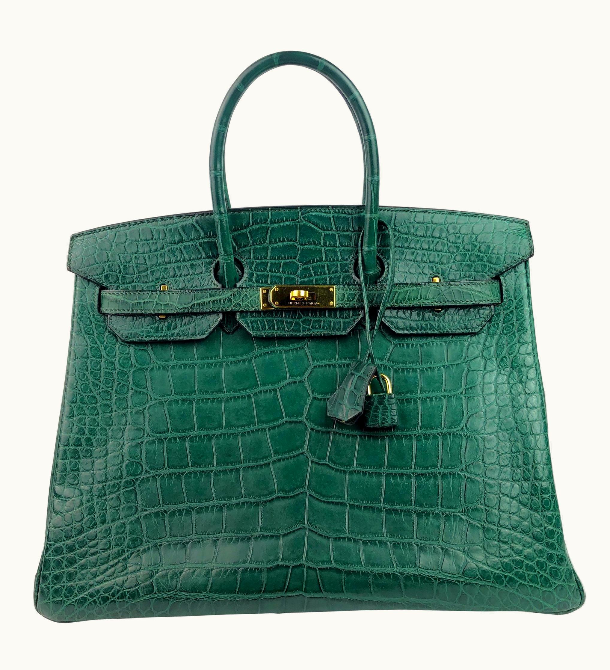 Hermès Hermès Birkin 42cm - Vert Titien - Swift - Sellier - Gold (GHW)