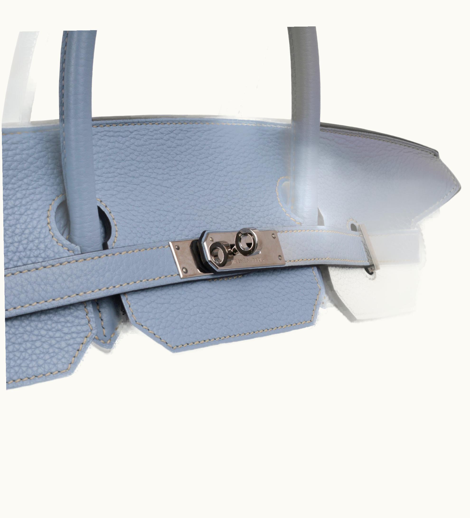 Hermès Hermès Birkin 42cm - Bleu Lin - Clemence - Retourne - Palladium (PHW)