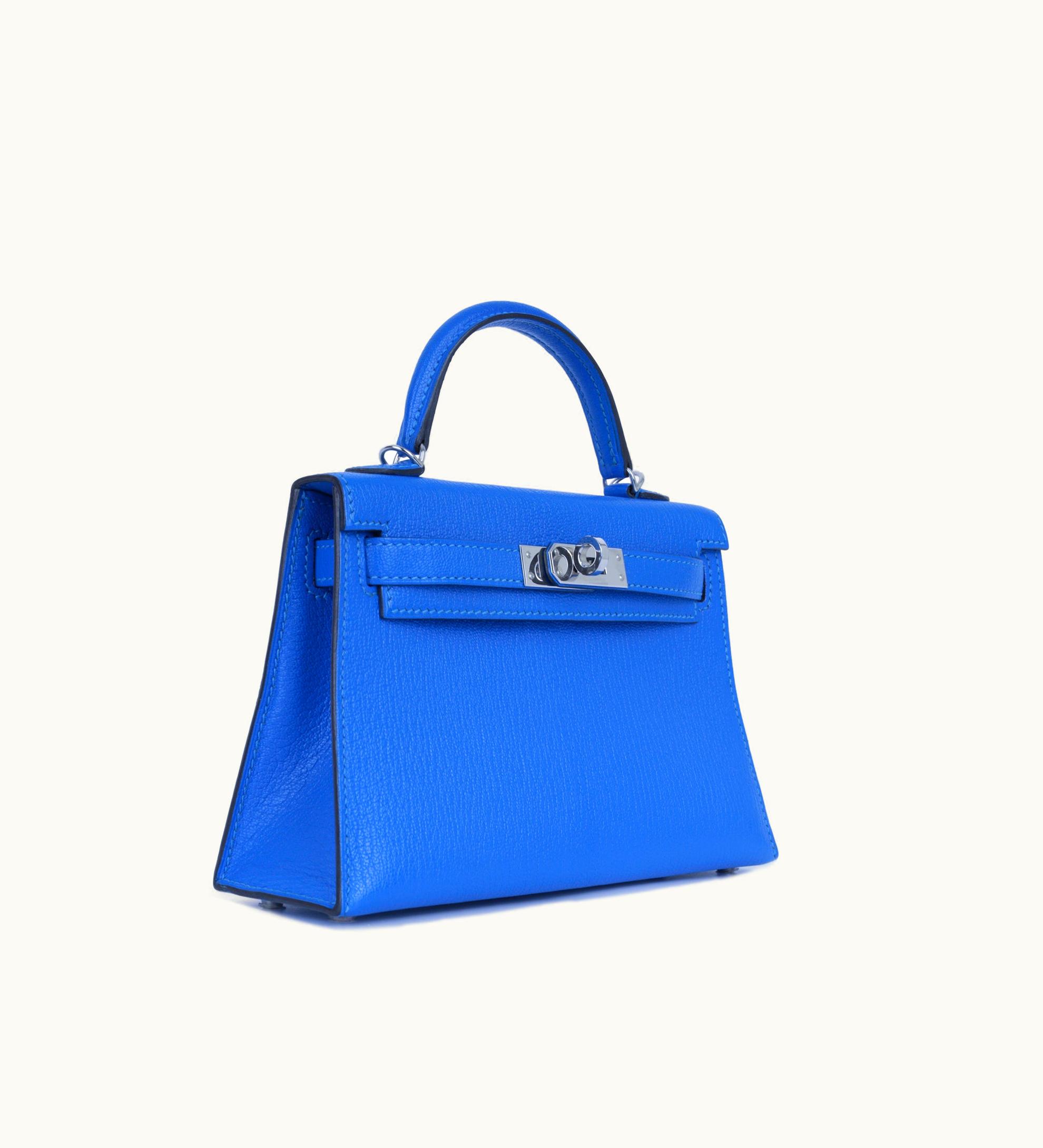 Hermès Hermès Kelly 20cm Mini - Bleu Hydra - Togo - Sellier - Palladium (PHW)