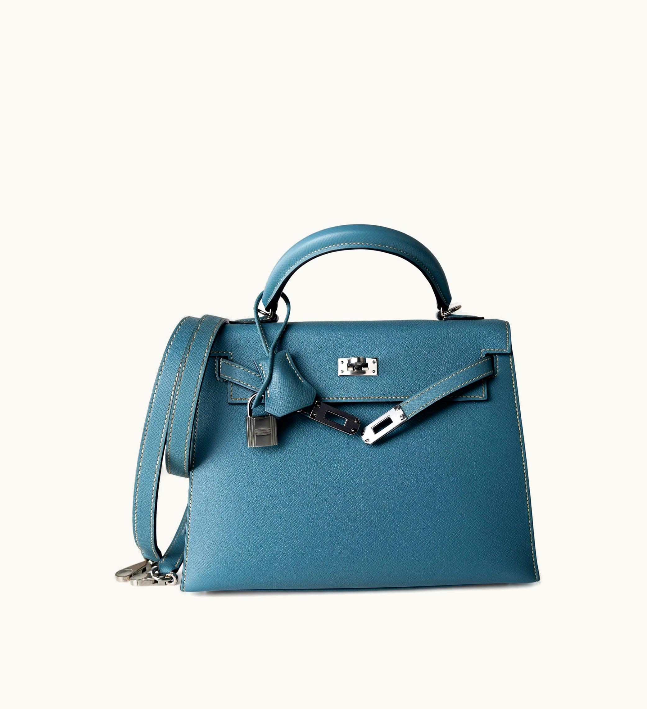 Hermès Hermès Kelly 20cm Mini - Bleu Jean - Swift - Sellier - Palladium (PHW)