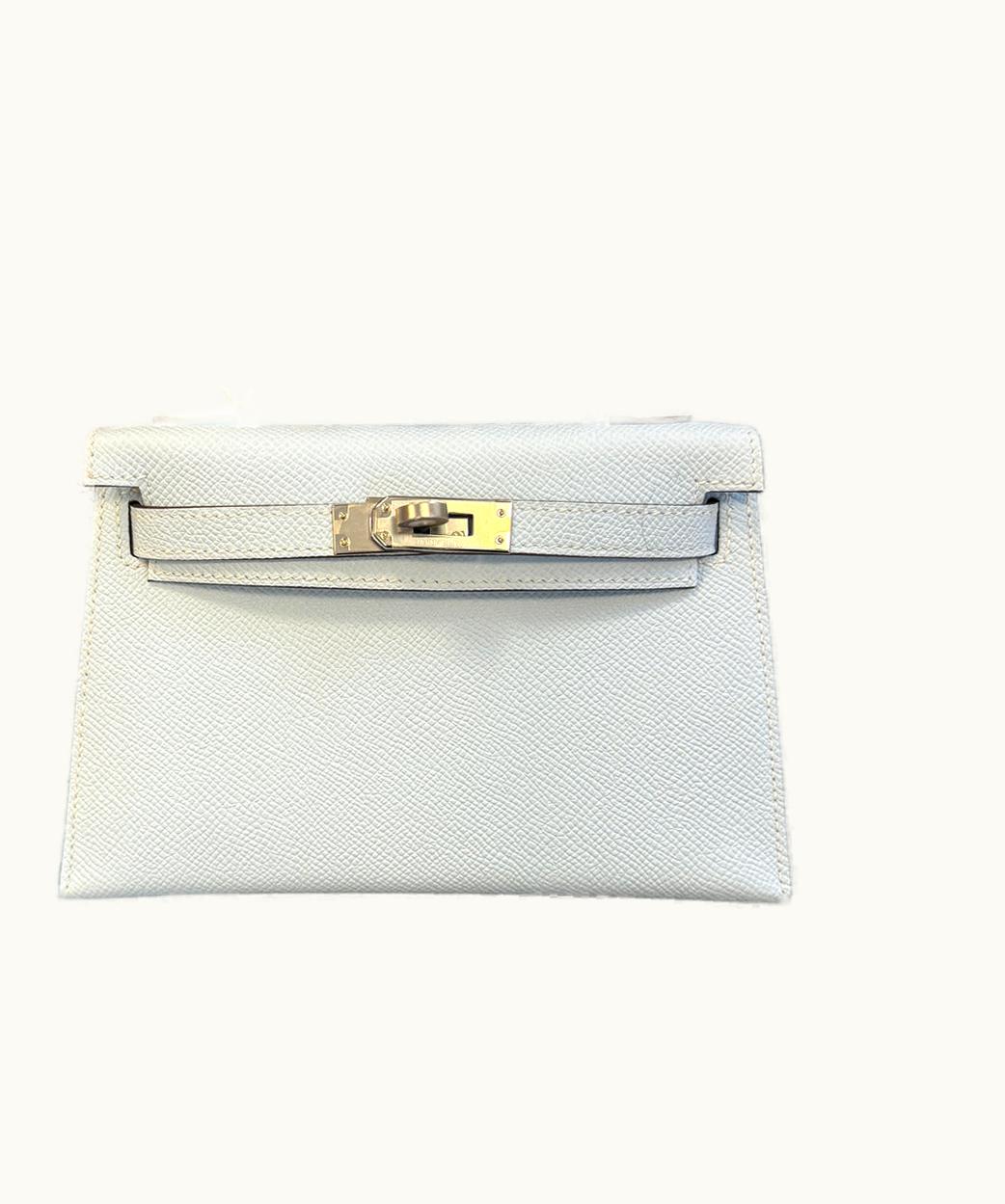 Hermès Hermès Kelly 20cm Mini - Bleu Brume - Swift - Retourne - Palladium (PHW)