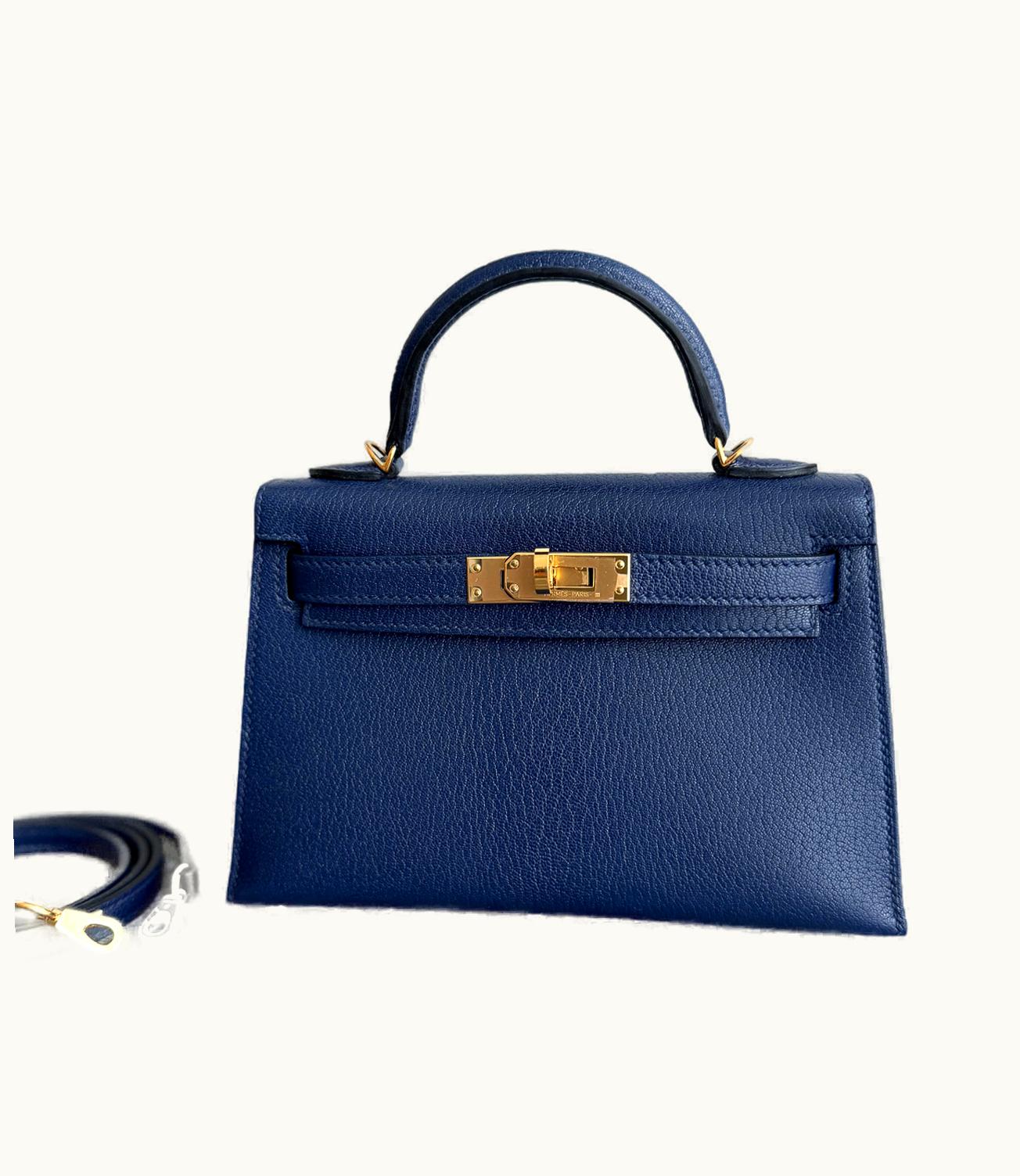 Hermès Hermès Kelly 20cm Mini - Bleu Saphir - Togo - Retourne - Gold (GHW)