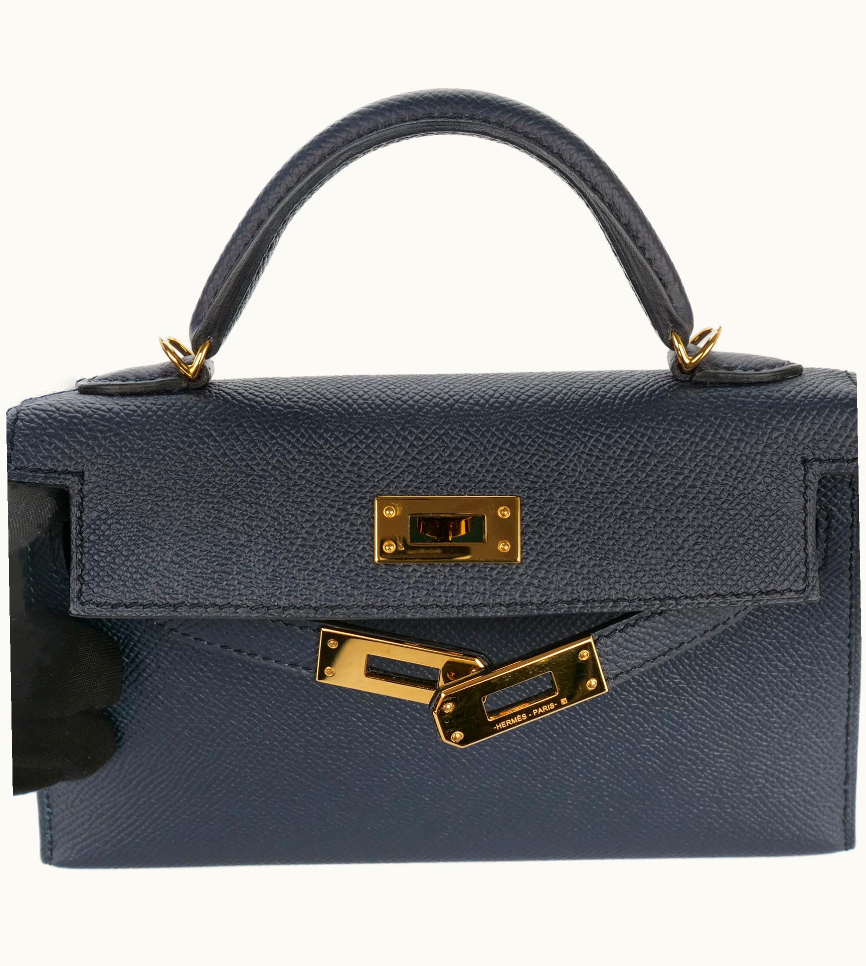 Hermès Hermès Kelly 20cm Mini - Bleu Indigo - Epsom - Retourne - Gold (GHW)