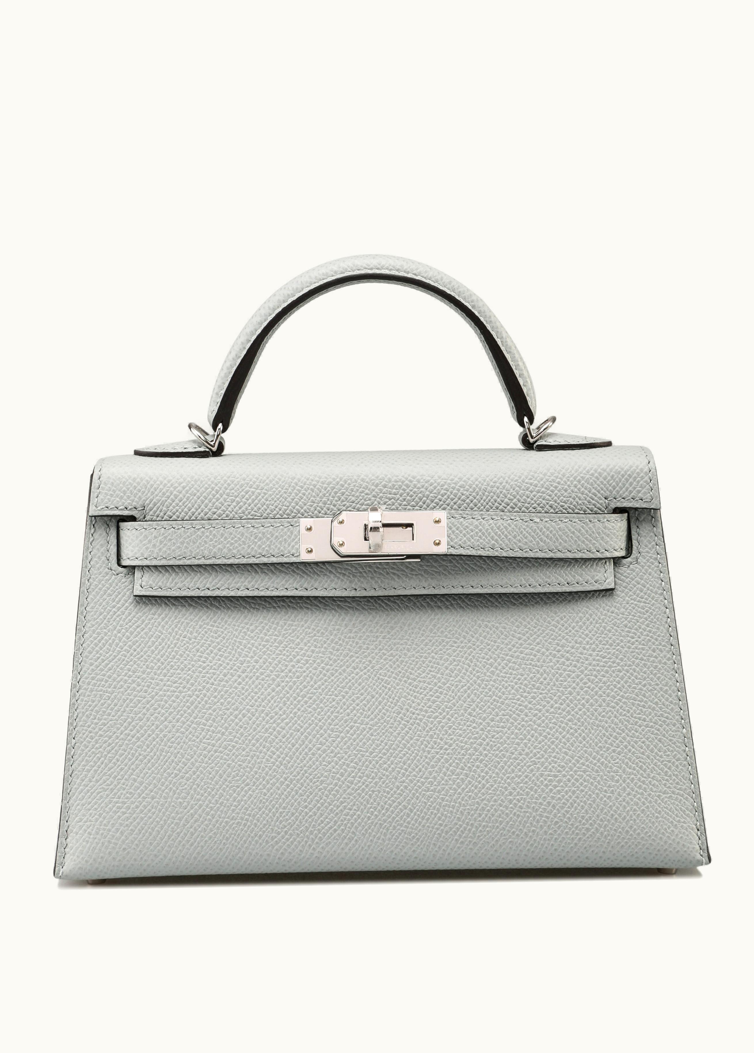 Hermès Hermès Kelly 20cm Mini - Bleu Glacier - Togo - Sellier - Palladium (PHW)