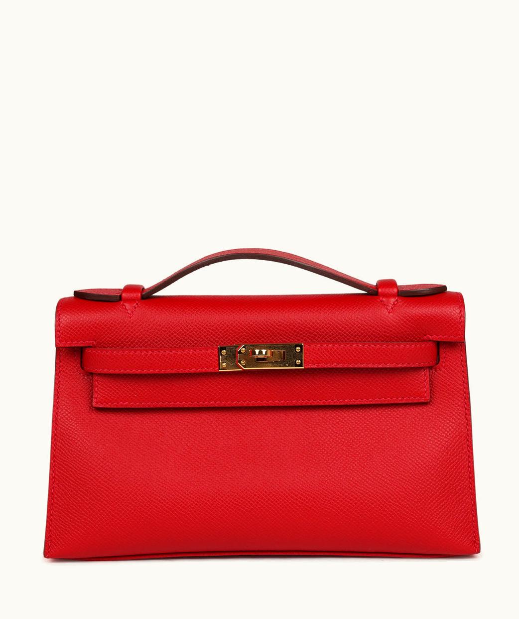 Hermès Hermès Kelly 20cm Mini - Rouge Casaque - Clemence - Retourne - Gold (GHW)