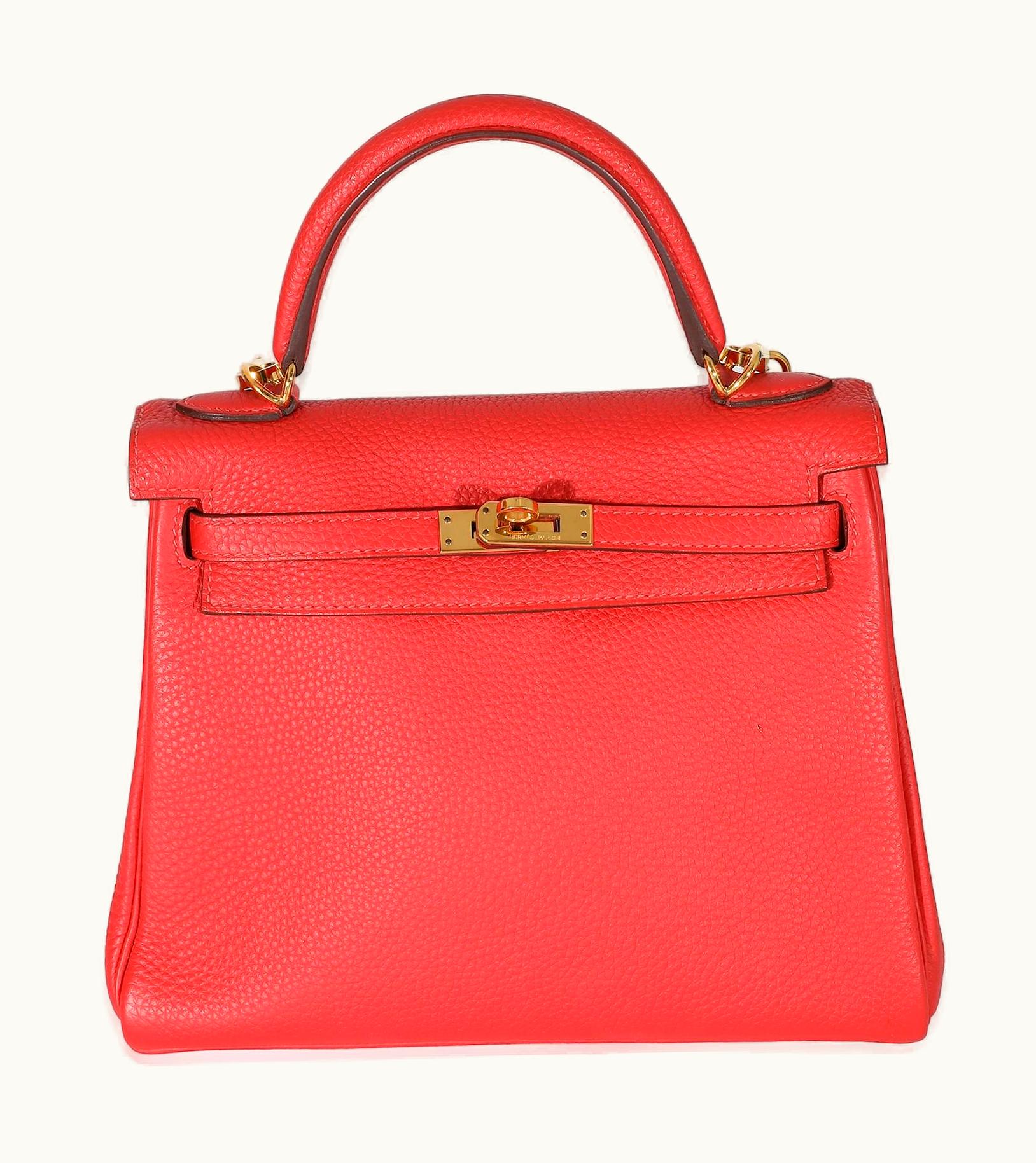 Hermès Hermès Kelly 20cm Mini - Geranium - Epsom - Retourne - Gold (GHW)