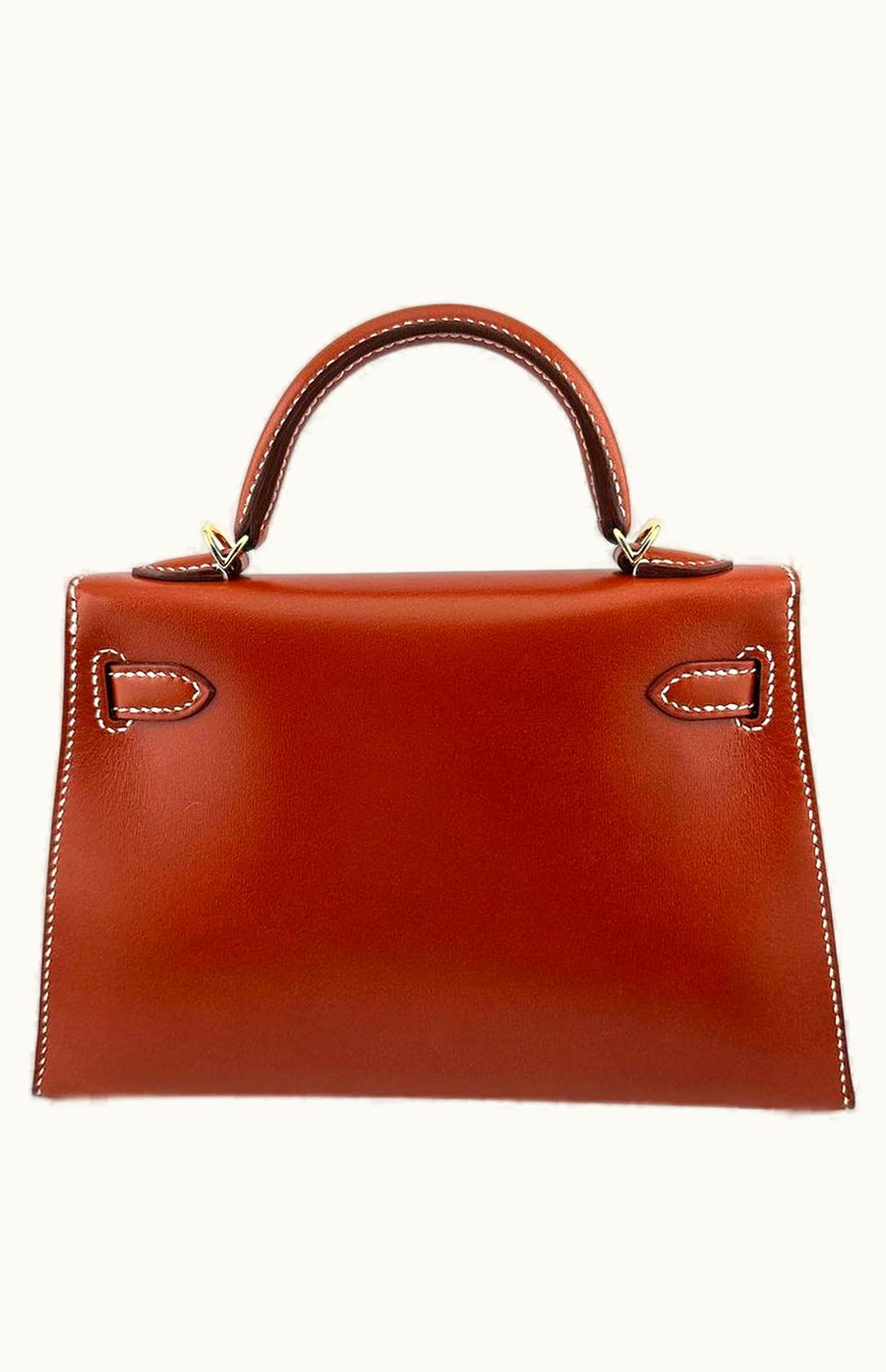 Hermès Hermès Kelly 20cm Mini - Brique - Swift - Sellier - Gold (GHW)