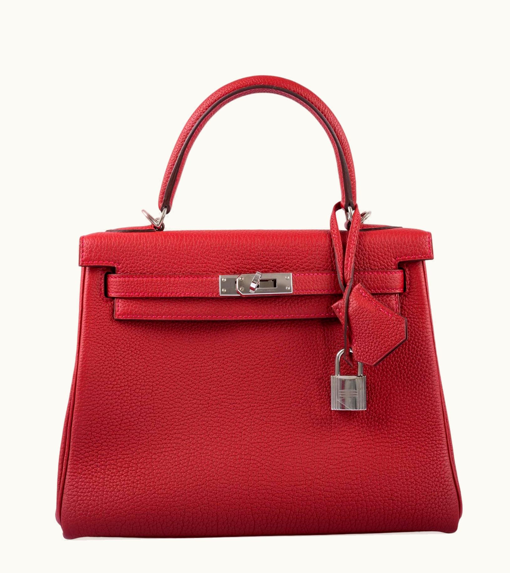 Hermès Hermès Kelly 20cm Mini - Rouge Vif - Swift - Retourne - Palladium (PHW)