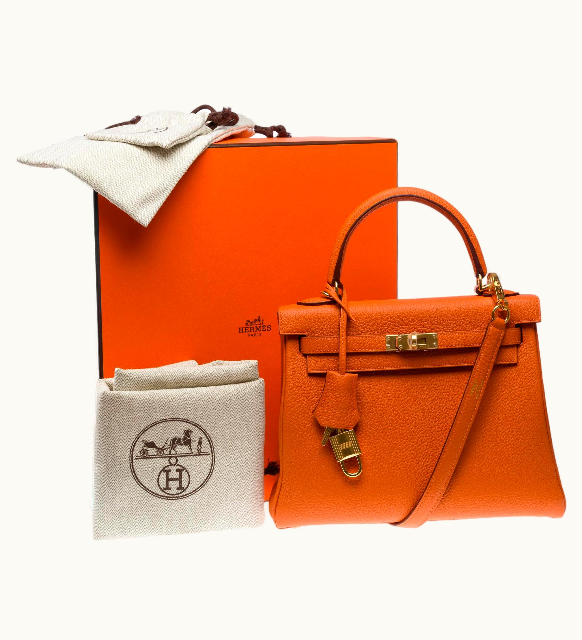 Hermès Hermès Kelly 20cm Mini - Orange - Togo - Retourne - Gold (GHW)