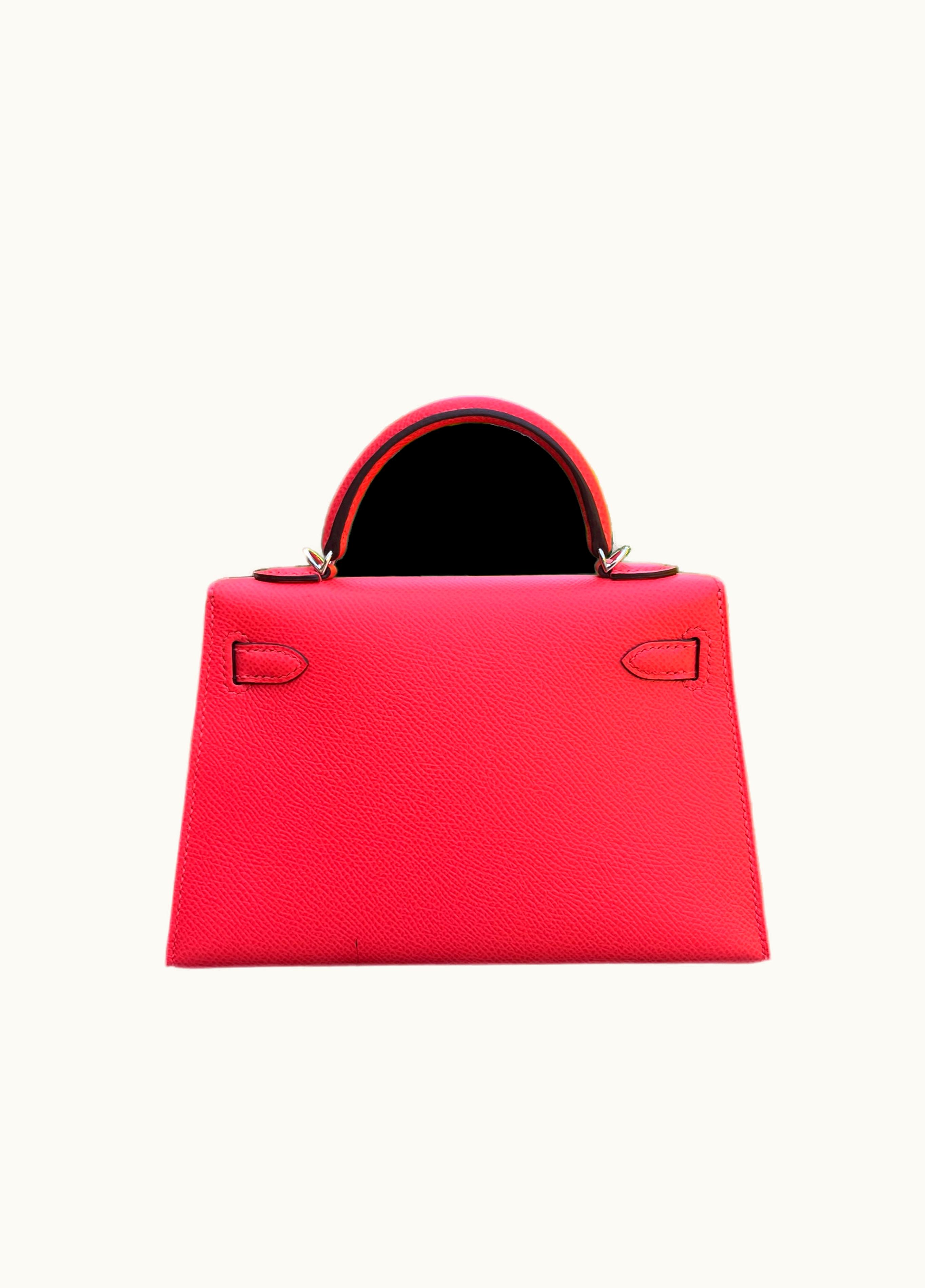 Hermès Hermès Kelly 20cm Mini - Orange - Epsom - Retourne - Palladium (PHW)