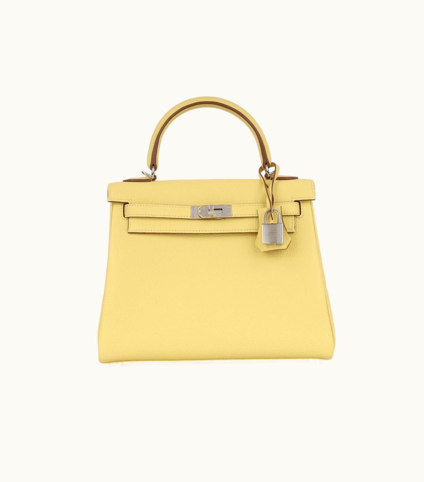 Hermès Hermès Kelly 20cm Mini - Jaune Poussin - Epsom - Sellier - Palladium (PHW)