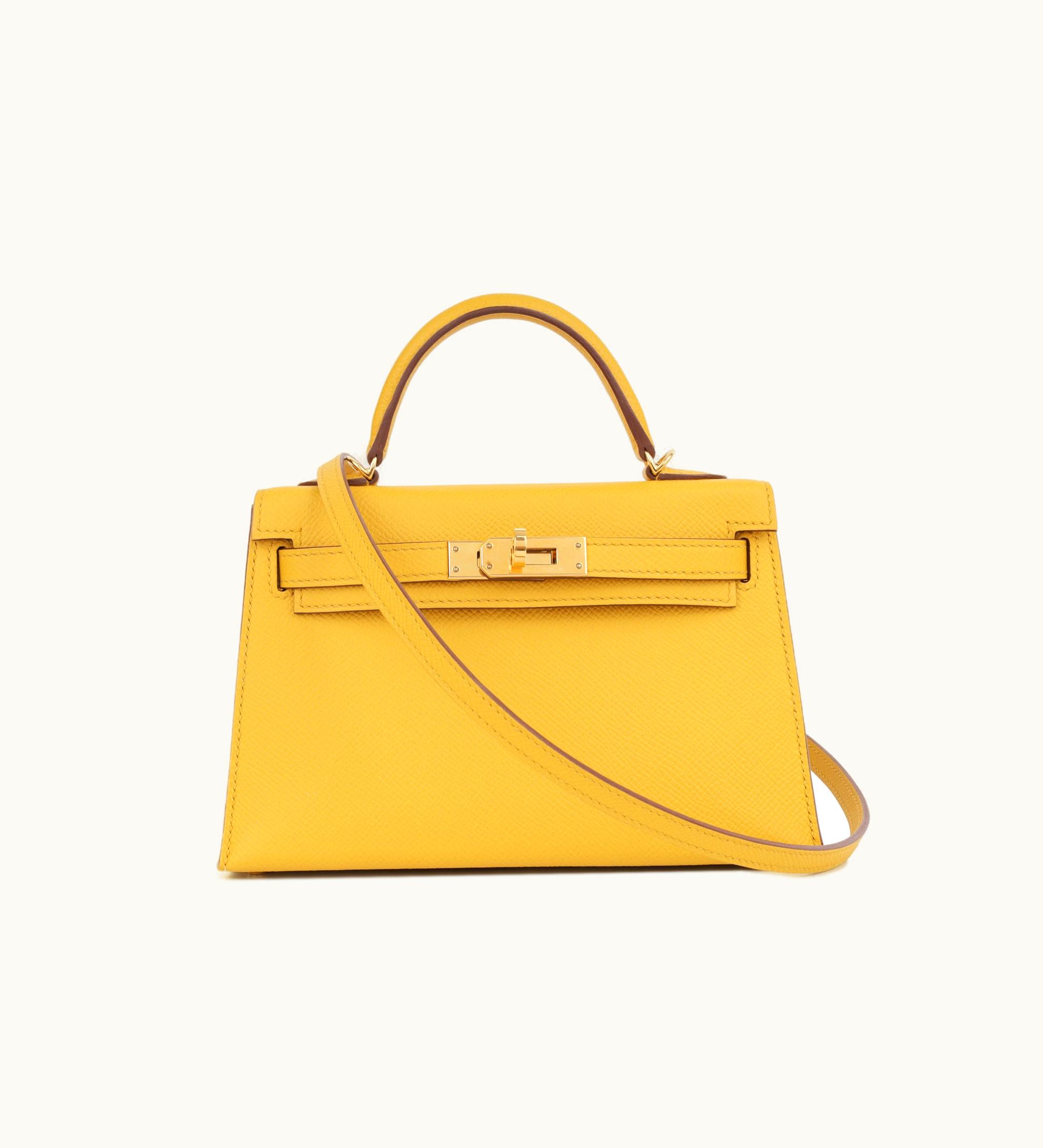 Hermès Hermès Kelly 20cm Mini - Jaune Ambre - Clemence - Sellier - Gold (GHW)