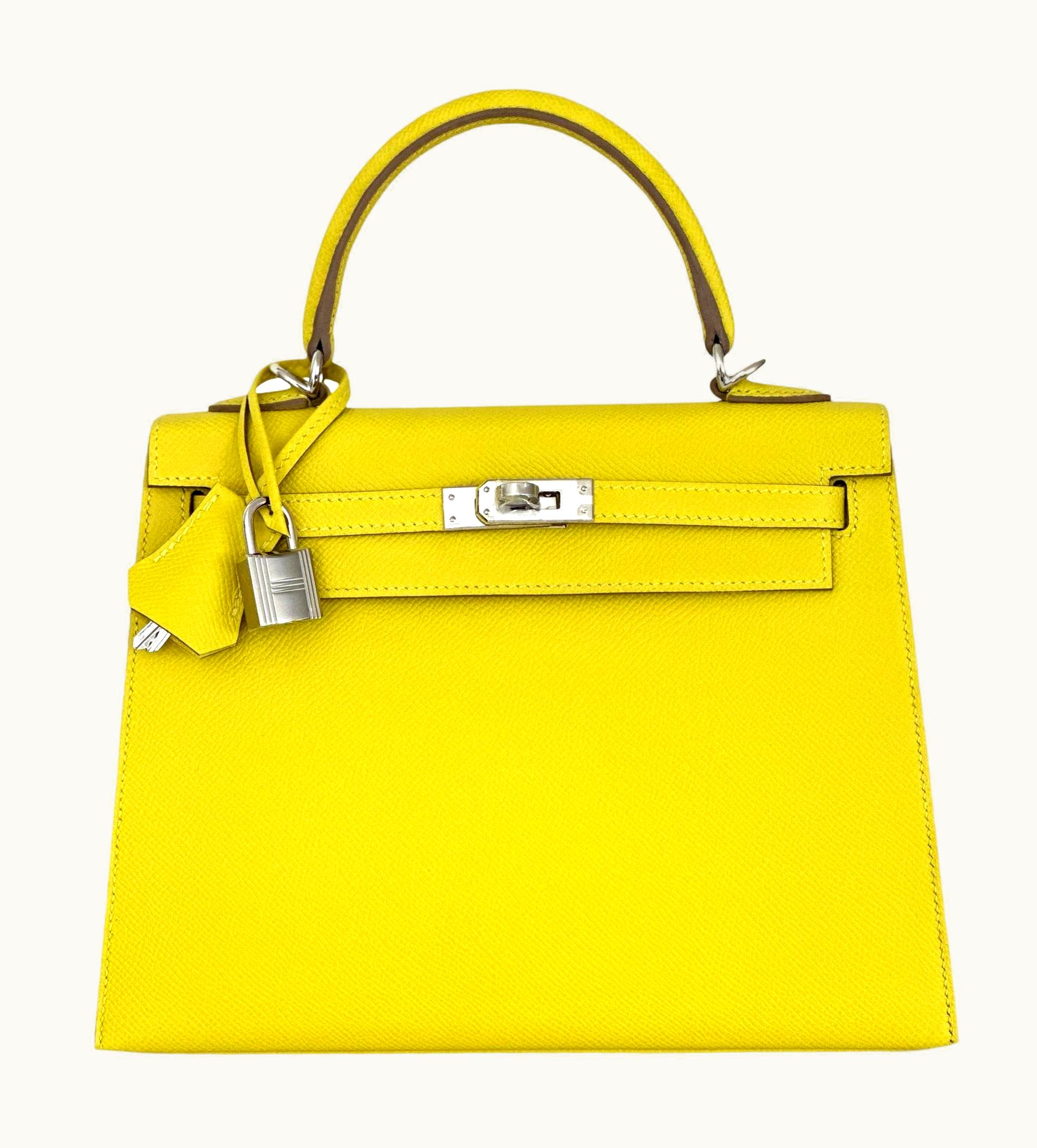 Hermès Hermès Kelly 20cm Mini - Lime - Togo - Sellier - Palladium (PHW)
