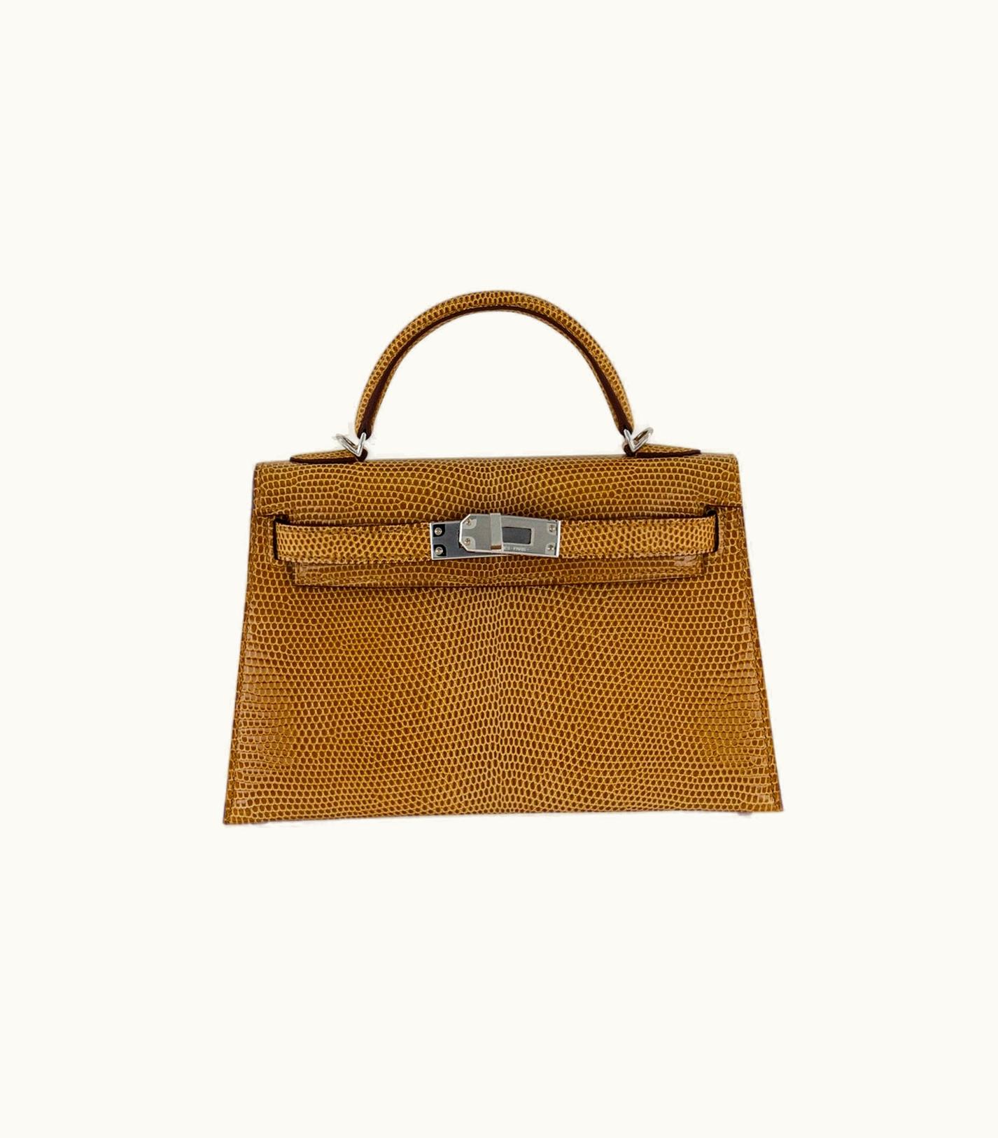 Hermès Hermès Kelly 20cm Mini - Sesame - Clemence - Retourne - Palladium (PHW)