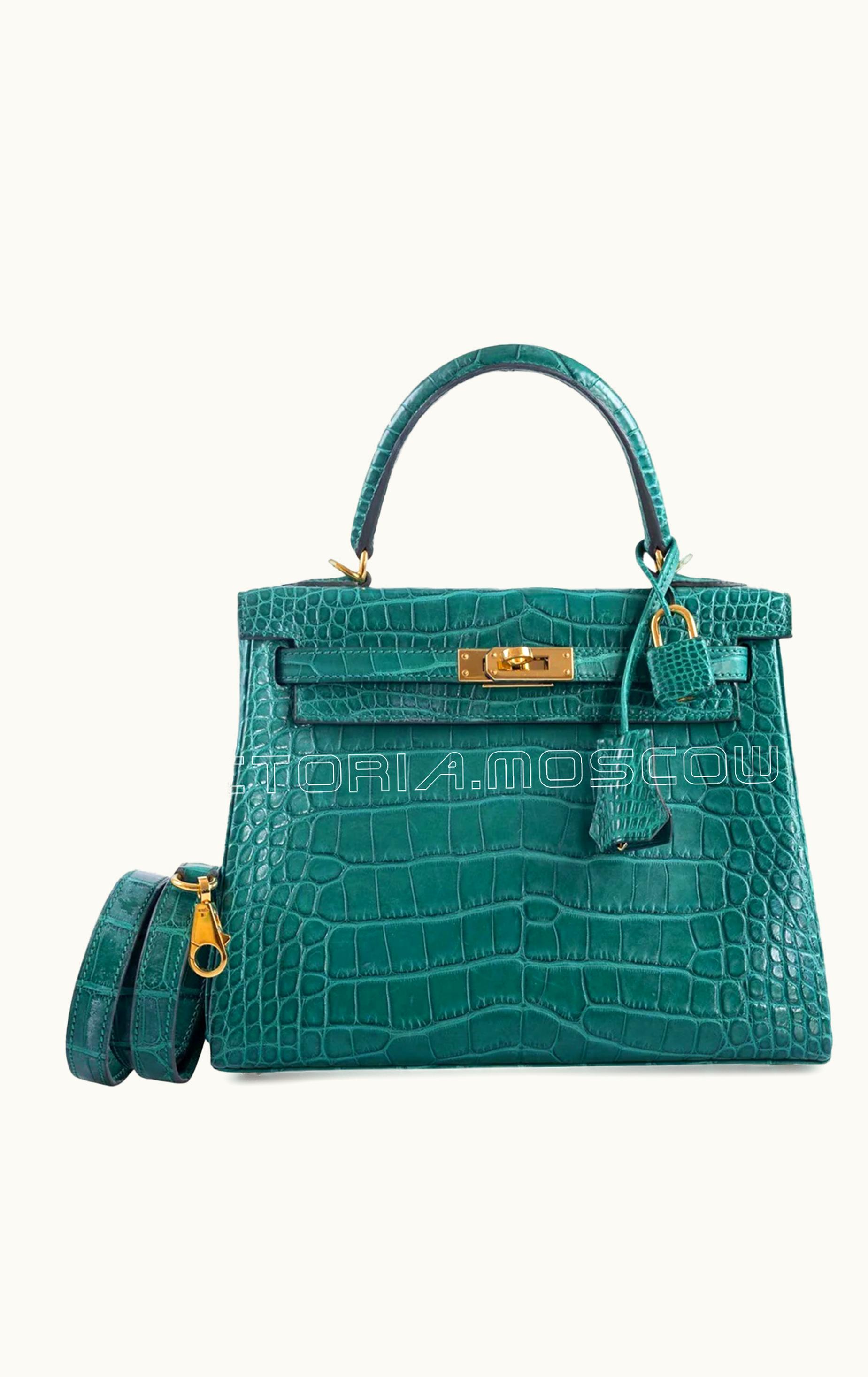 Hermès Hermès Kelly 20cm Mini - Malachite - Clemence - Retourne - Gold (GHW)