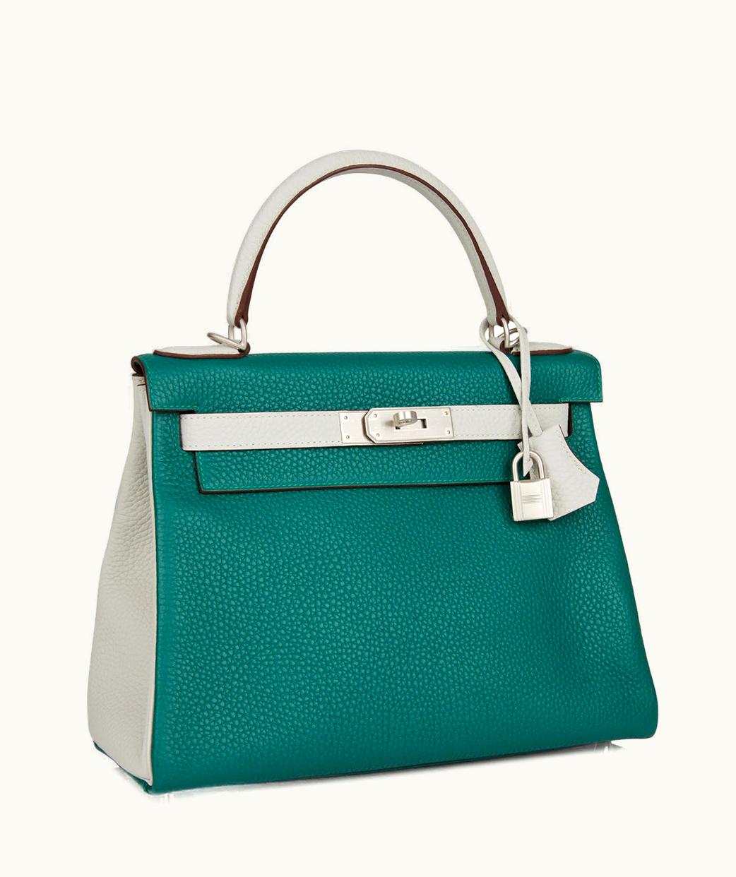 Hermès Hermès Kelly 20cm Mini - Malachite - Clemence - Retourne - Palladium (PHW)