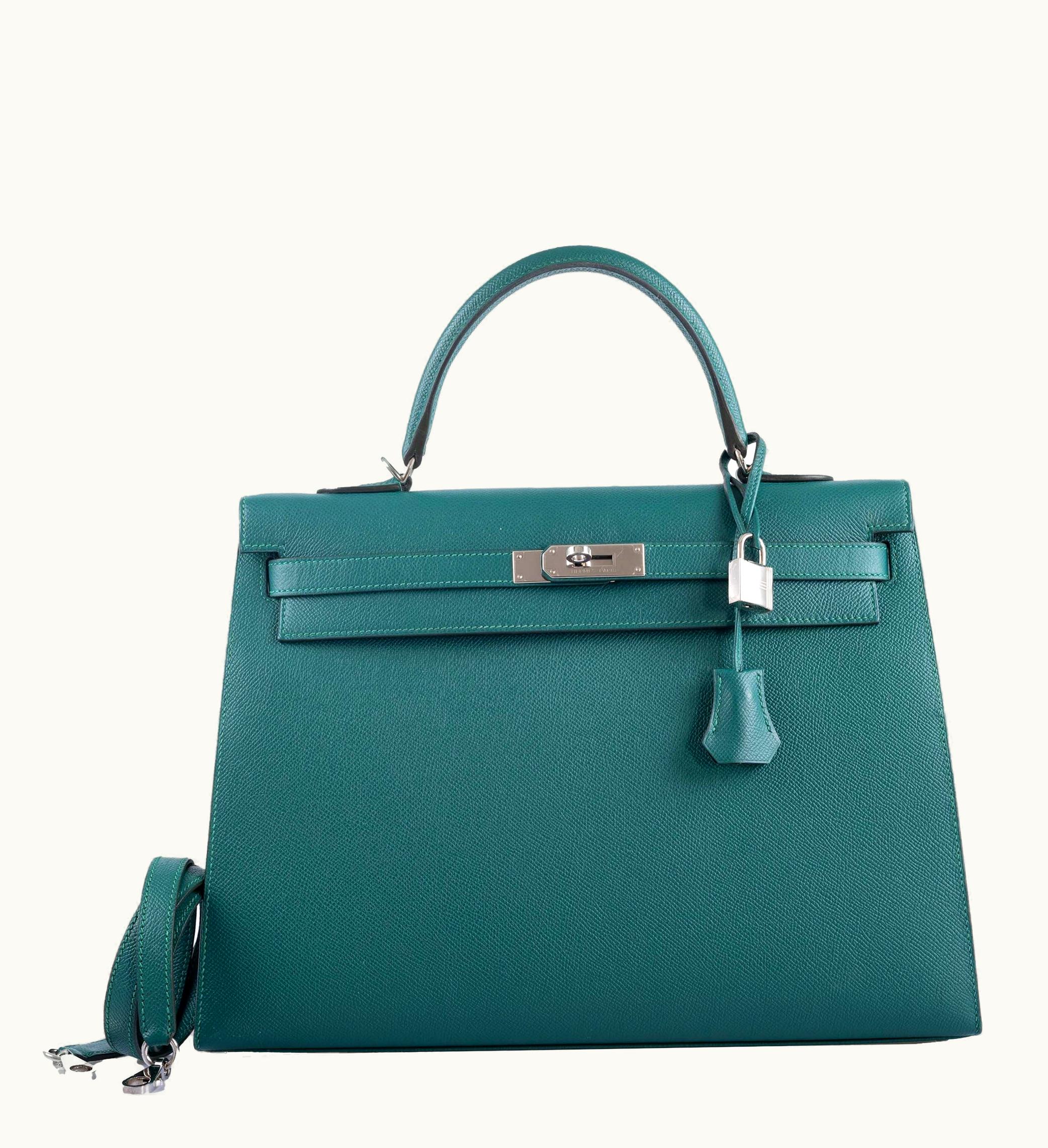 Hermès Hermès Kelly 20cm Mini - Malachite - Swift - Sellier - Palladium (PHW)
