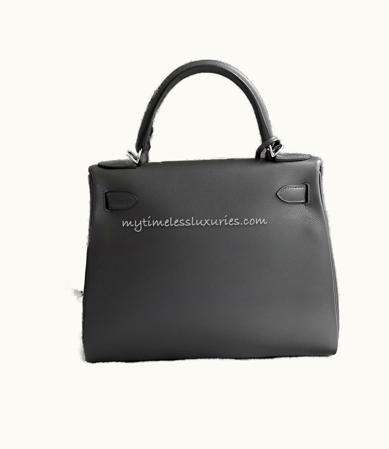 Hermès Hermès Kelly 20cm Mini - Vert de Gris - Swift - Retourne - Palladium (PHW)