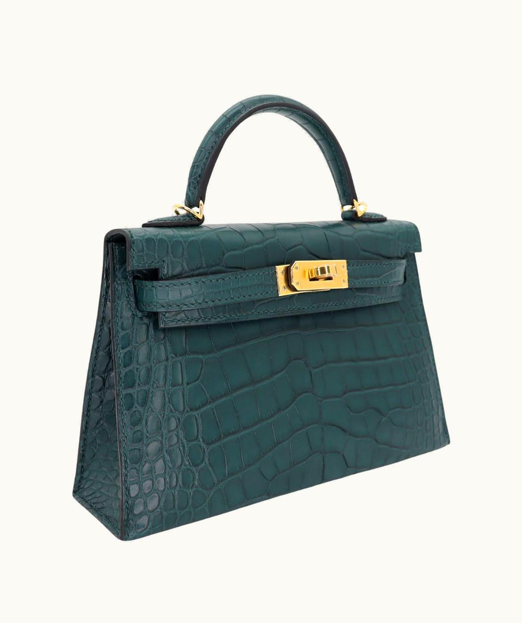 Hermès Hermès Kelly 20cm Mini - Vert Cypress - Togo - Retourne - Gold (GHW)