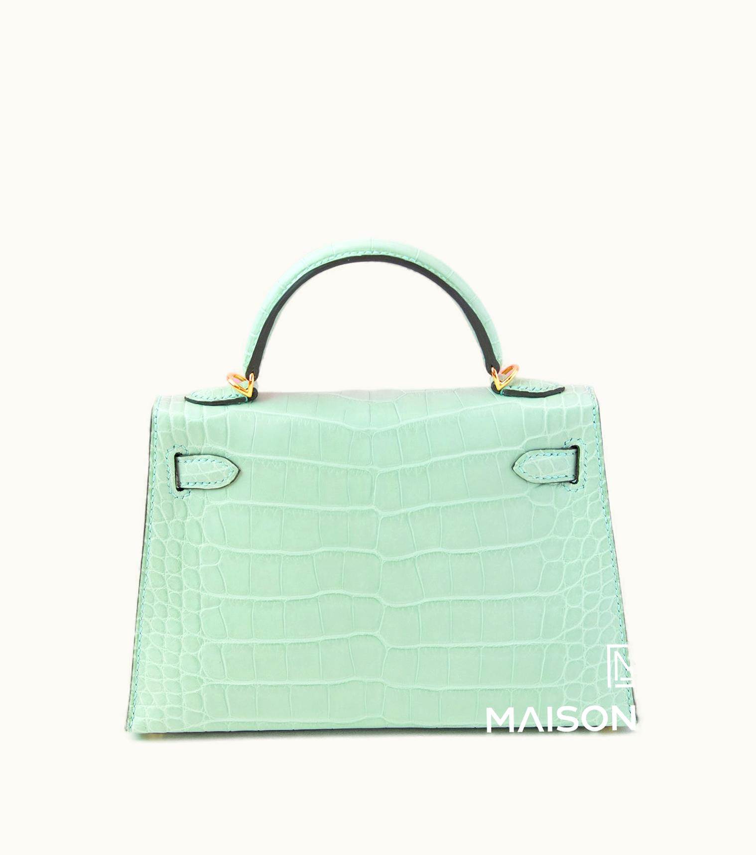 Hermès Hermès Kelly 20cm Mini - Vert d'Eau - Togo - Retourne - Gold (GHW)